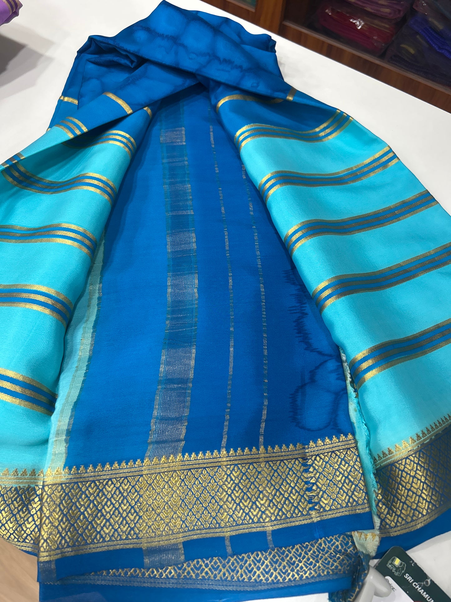 2D Shibori Pattern Mysore Silk