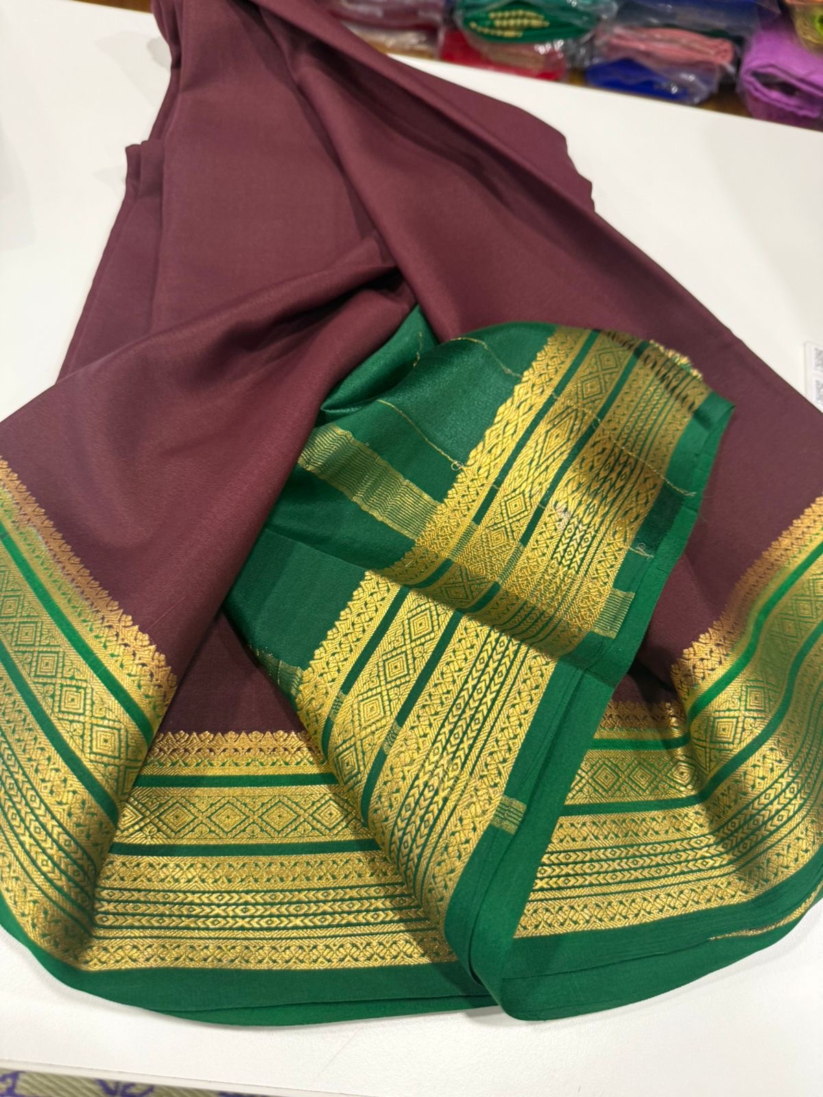 Traditional pattern mysore silk sarees with elegant color combinations