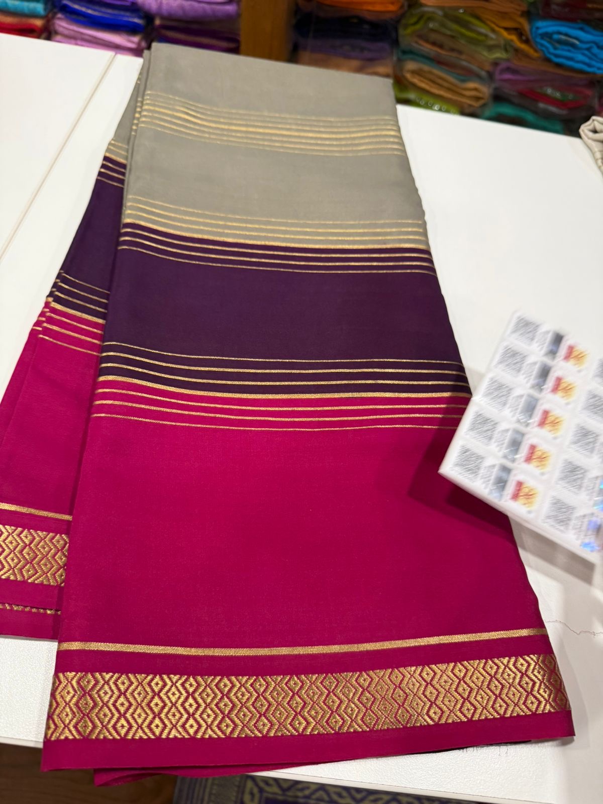 ๐3D pattern mysore silk sarees with elegant color combinations โค๏ธ