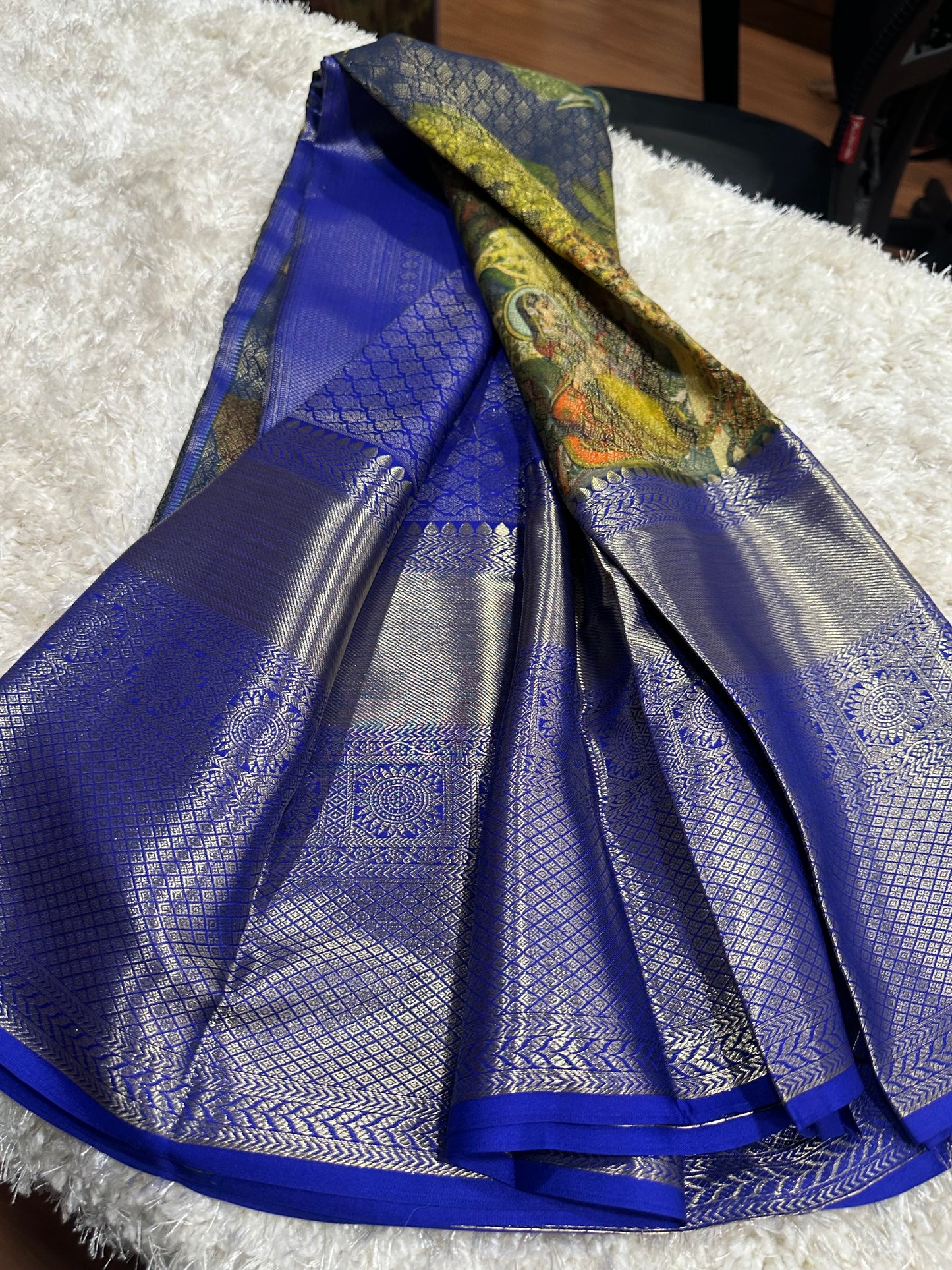 Pure digital print Kanjivaram silk sarees