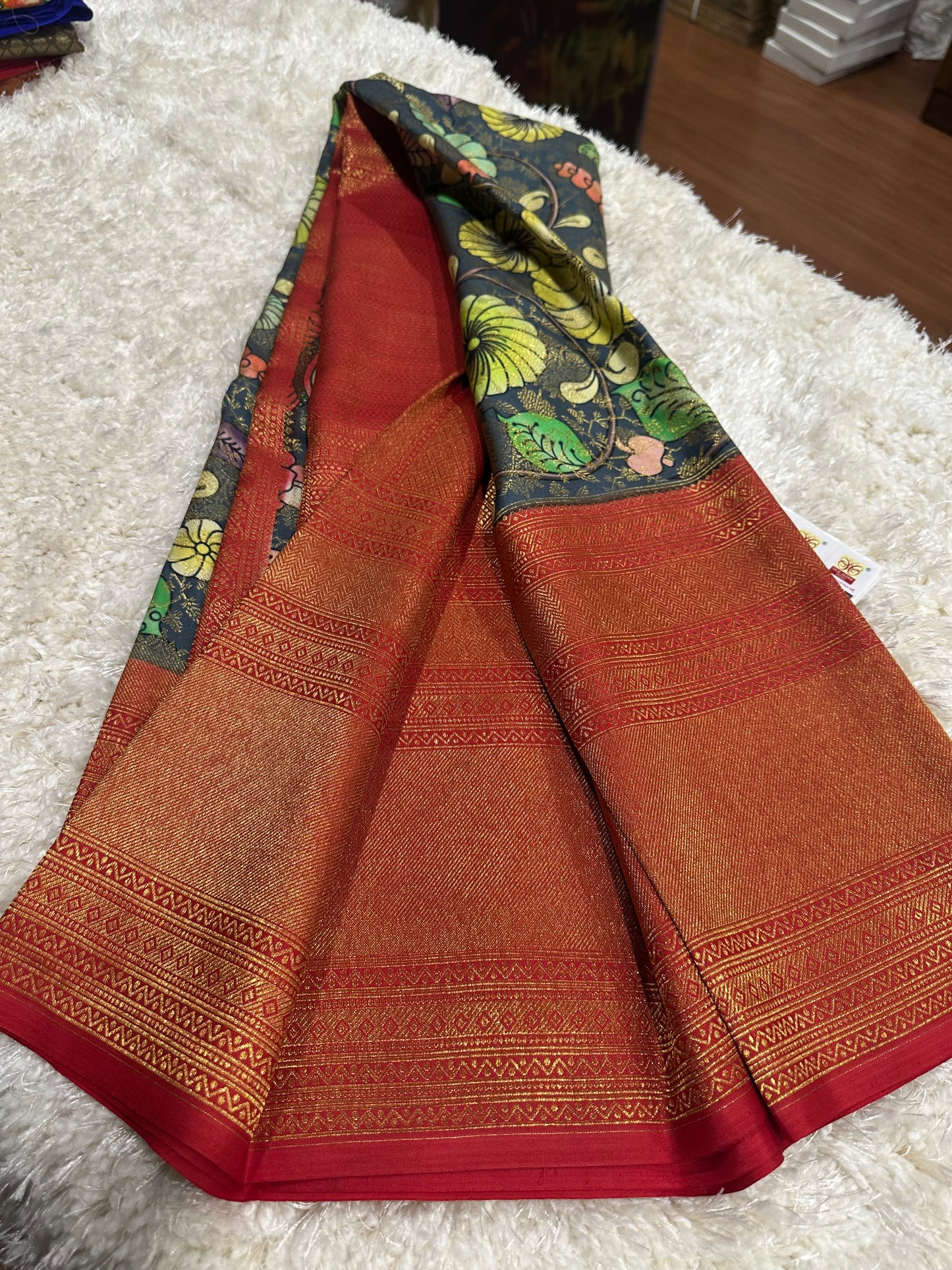 Pure digital print Kanjivaram silk sarees