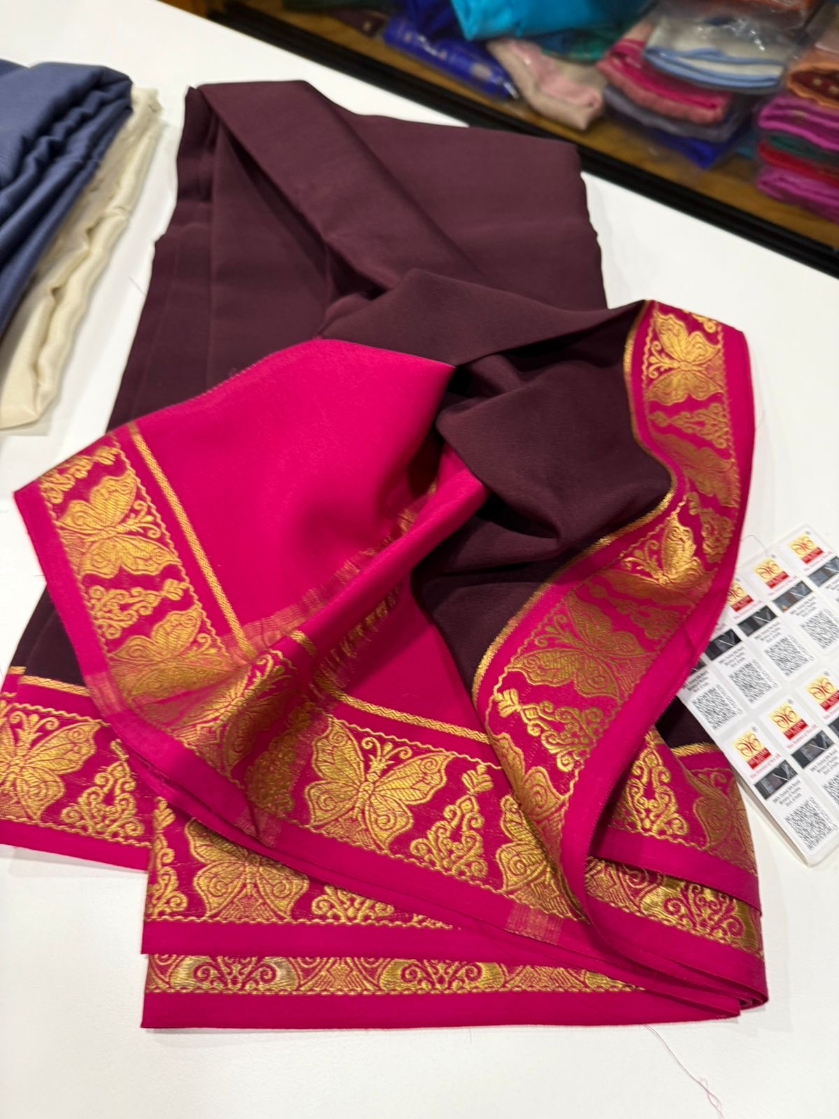 Contrast border Mysore Silks Saress