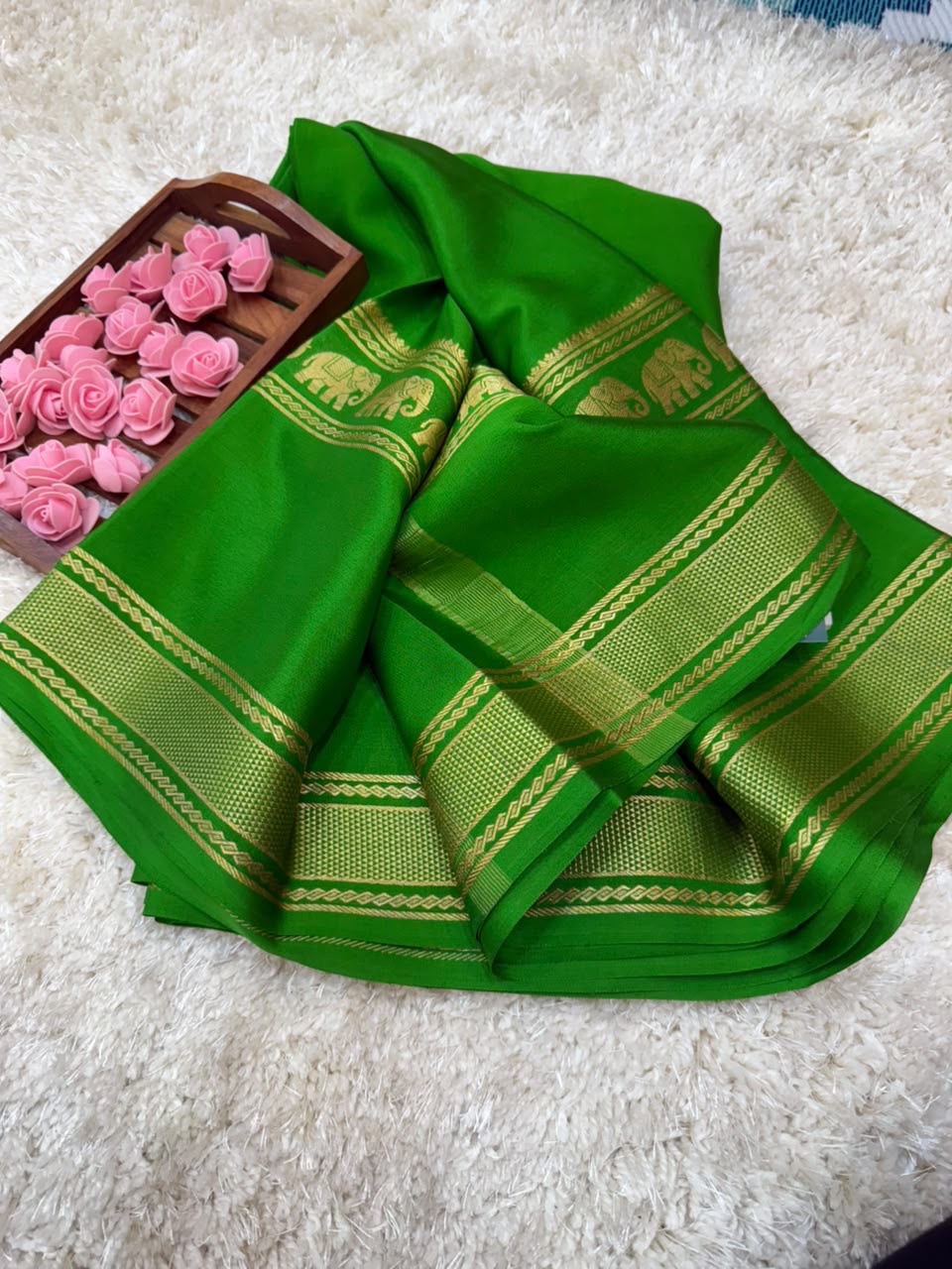 Mysore silk sarees self pattern