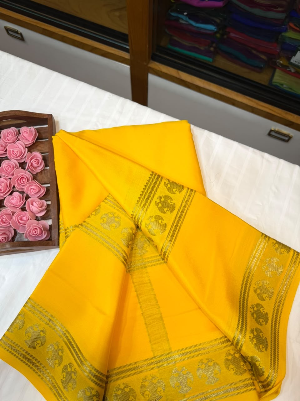Mysore silk sarees self pattern