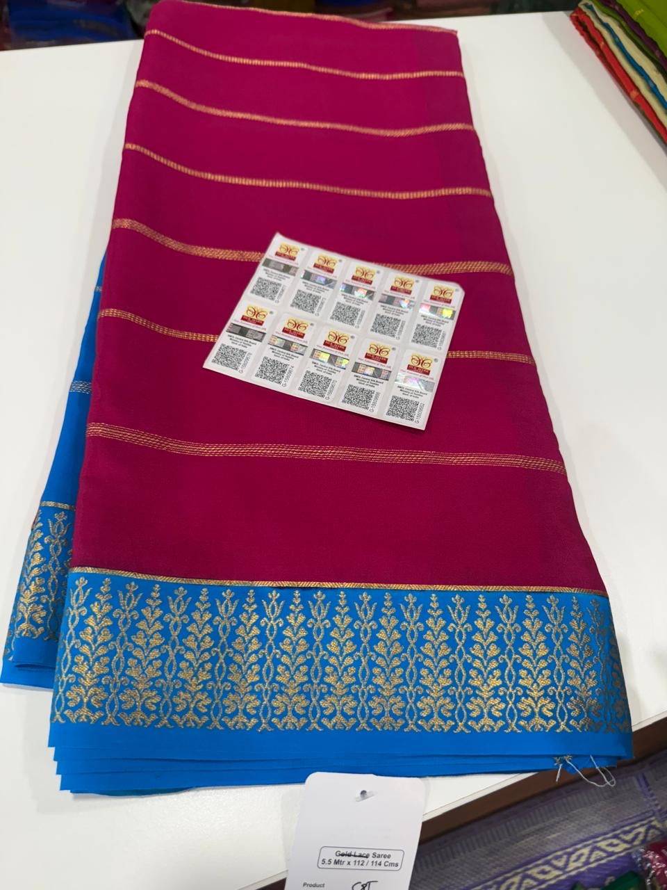 ❤️Traditional border in gold lace Zari Mysore silk sarees ❤️