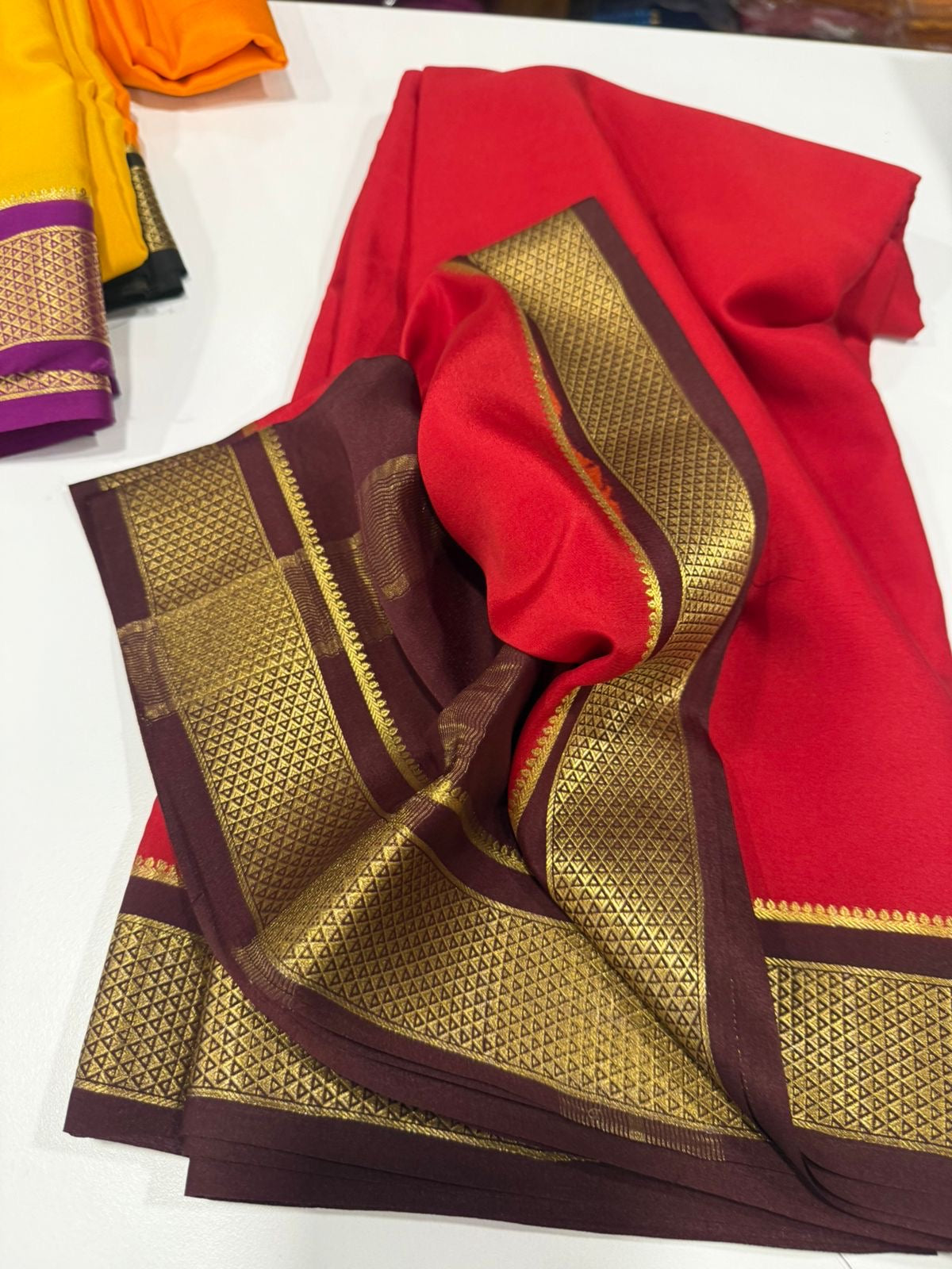 Contrast Mysore silk Saress