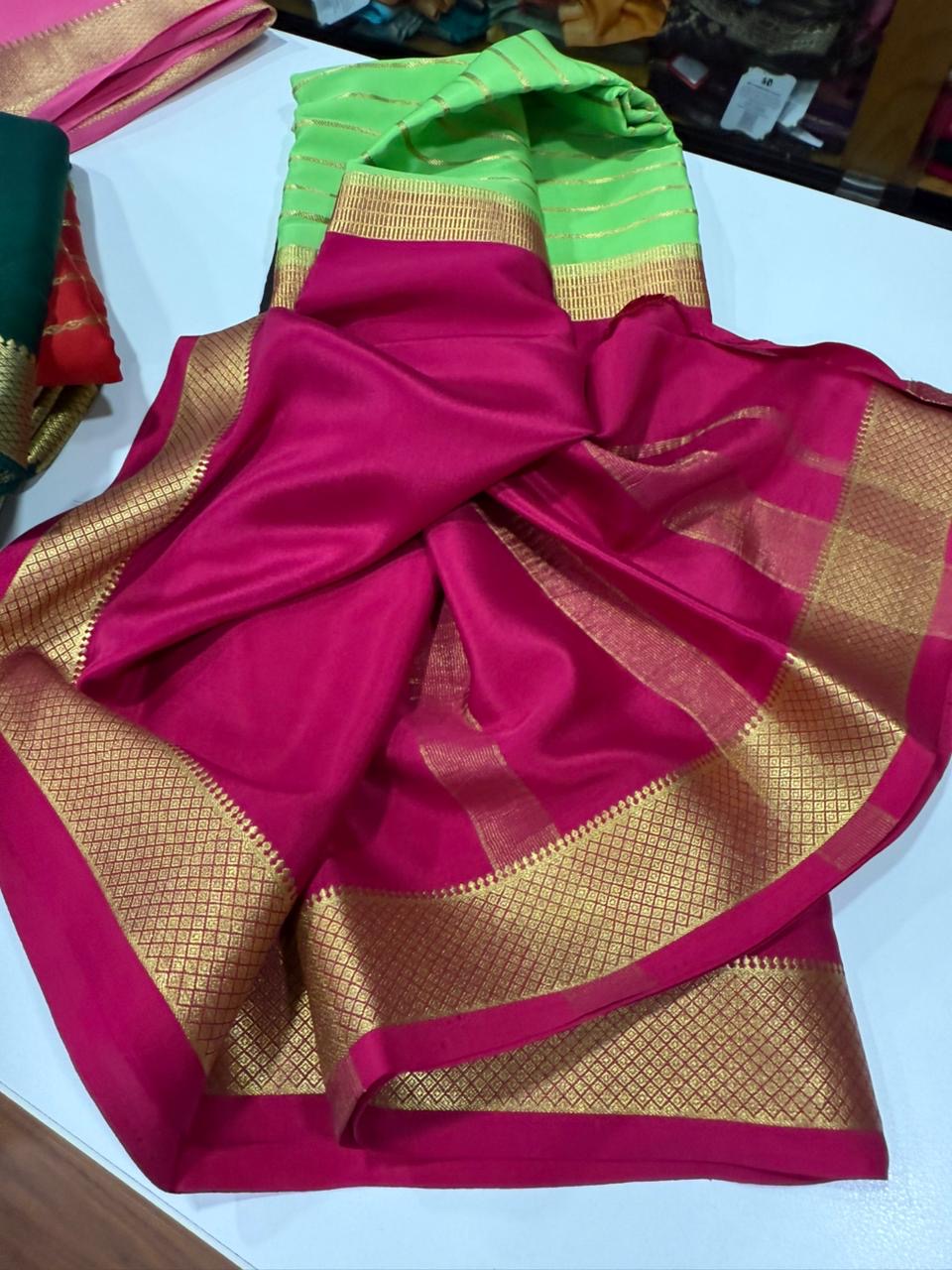 Mysore silk Saress with beautiful colors combination