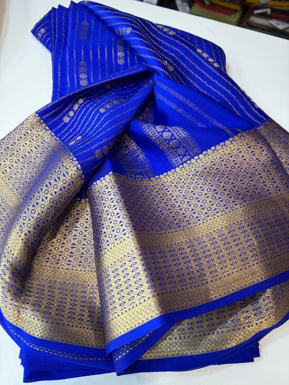 Mysore silk sarees self linen Butta pattern