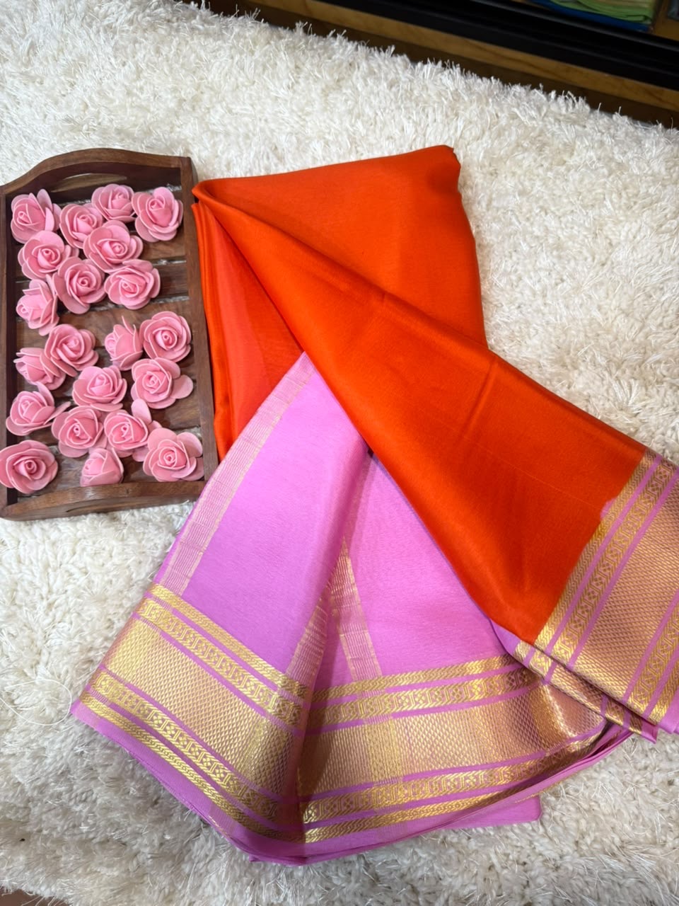 Mysore silk sarees light weight pattern