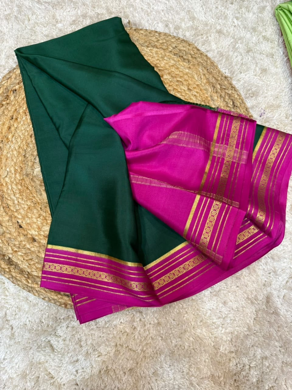 Mysore silk sarees contrast pattern
