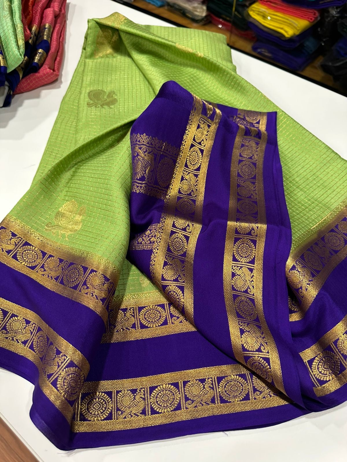 All over saree more zari consumption with beautiful color combination