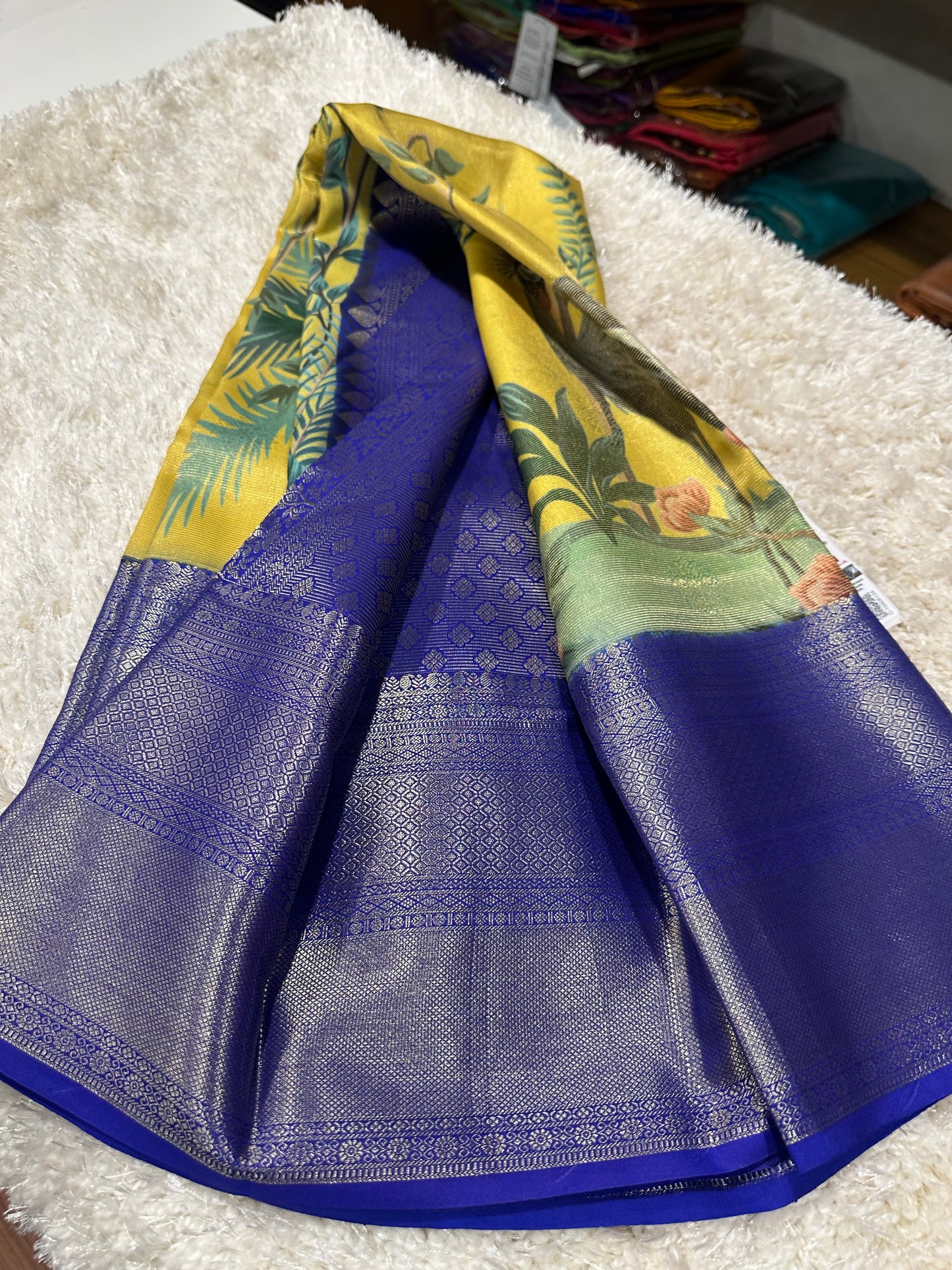 Pure digital print Kanjivaram silk sarees