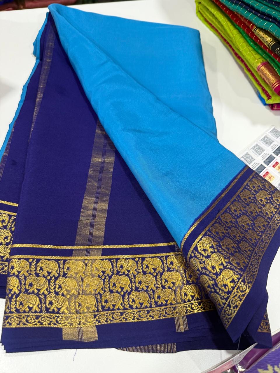 ❤️Traditional border in gold lace Zari Mysore silk sarees ❤️