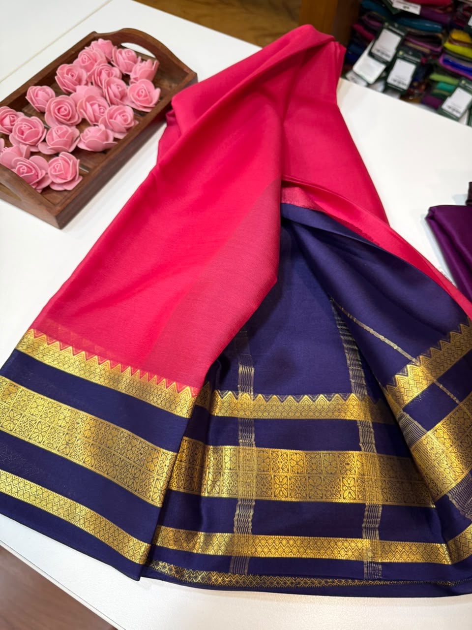 Mysore silk sarees light weight pattern