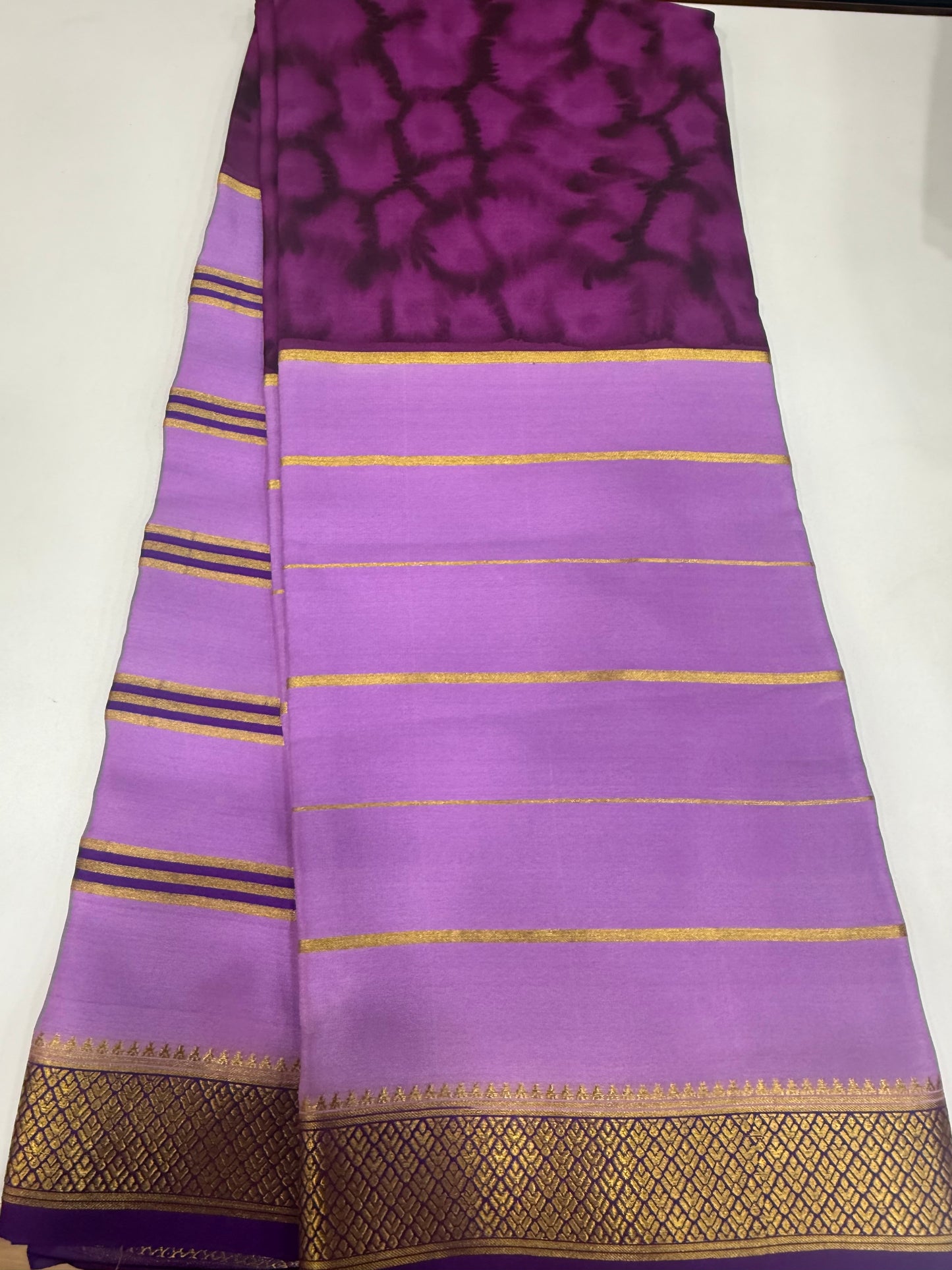 2D Shibori Pattern Mysore silk sarees