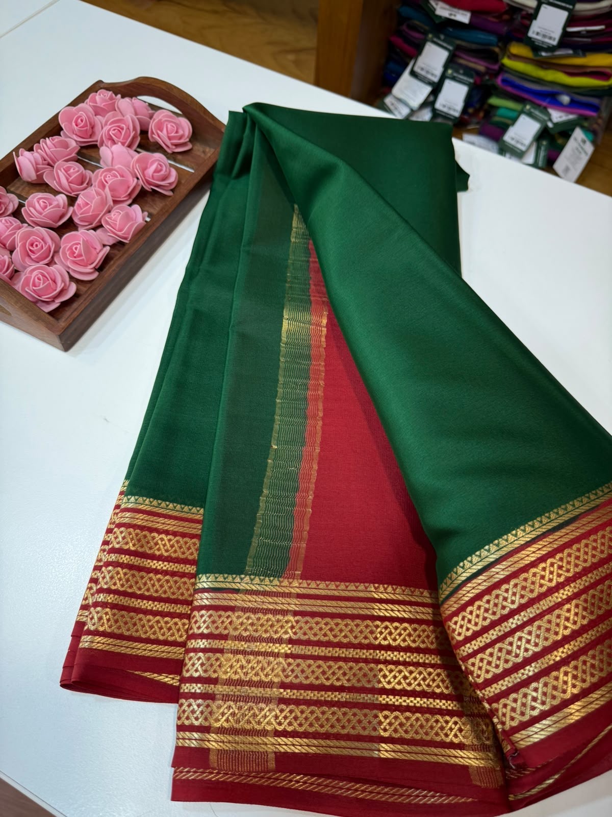 Mysore silk sarees light weight pattern
