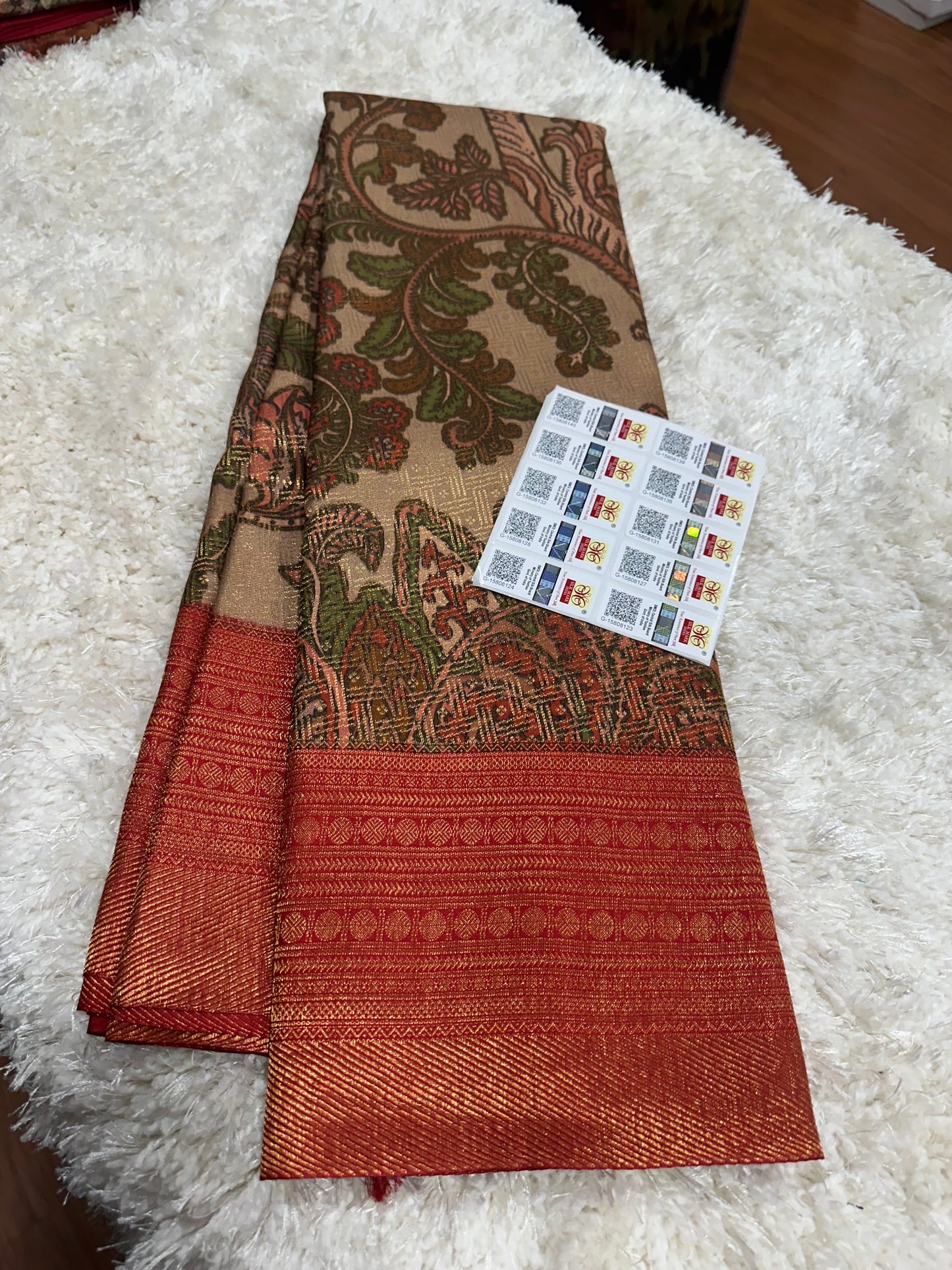 Pure digital print Kanjivaram silk sarees