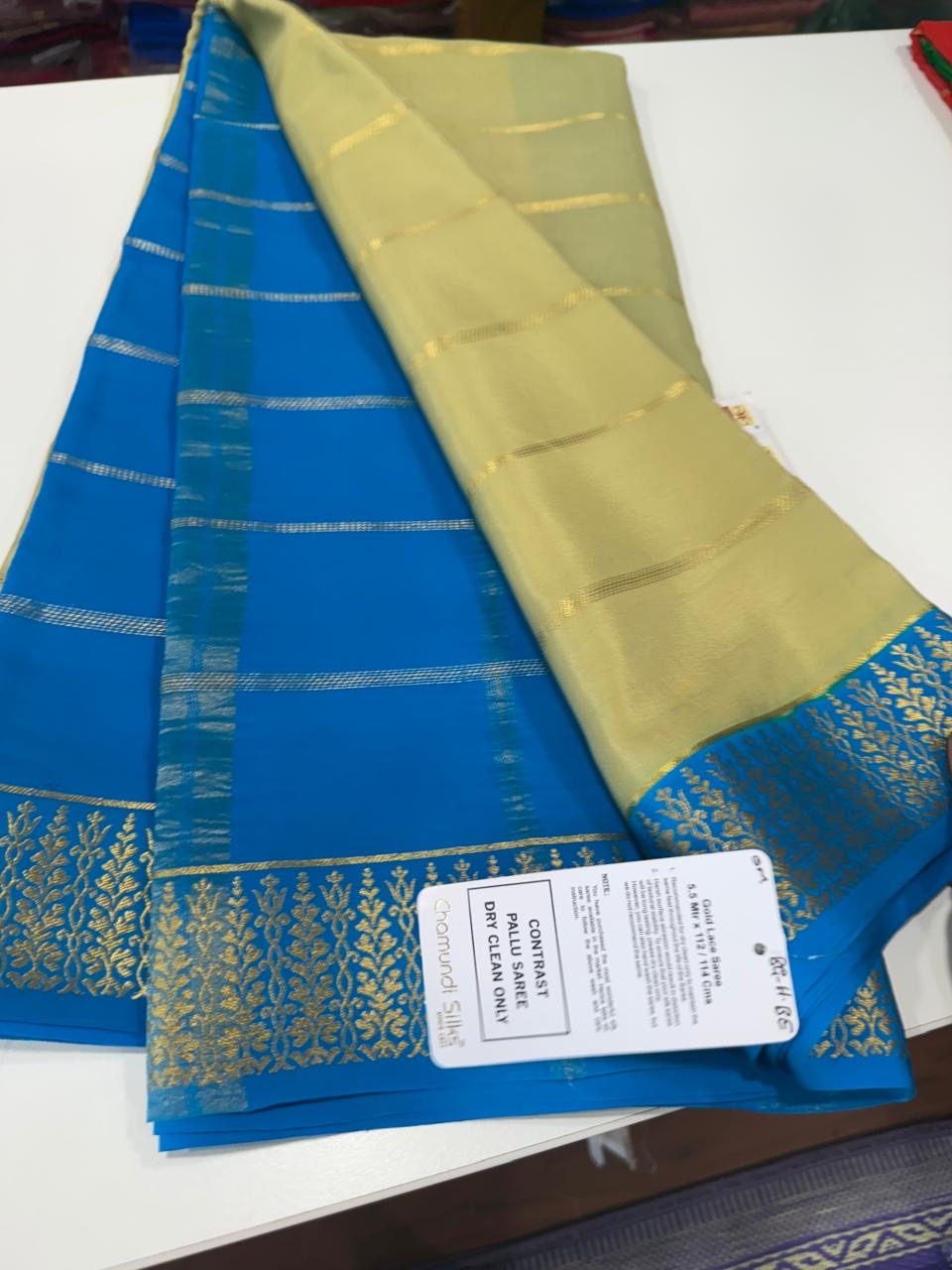 ❤️Traditional border in gold lace Zari Mysore silk sarees ❤️