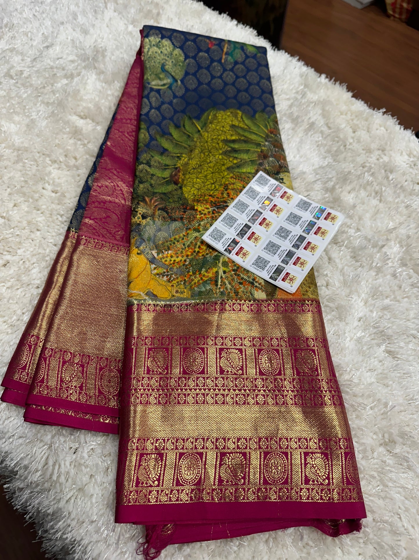 Pure digital print Kanjivaram silk sarees