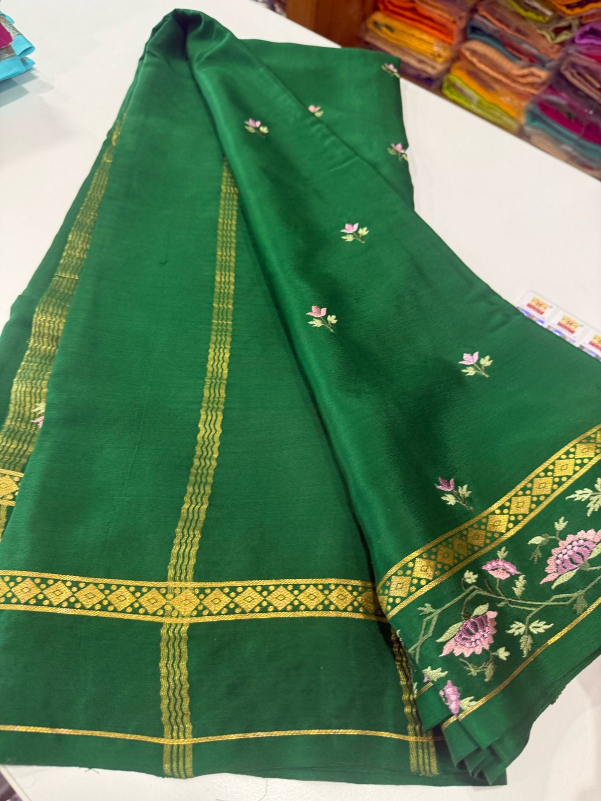 ❤️ Embroidery n Cutwork Mysore silk sarees ❤️