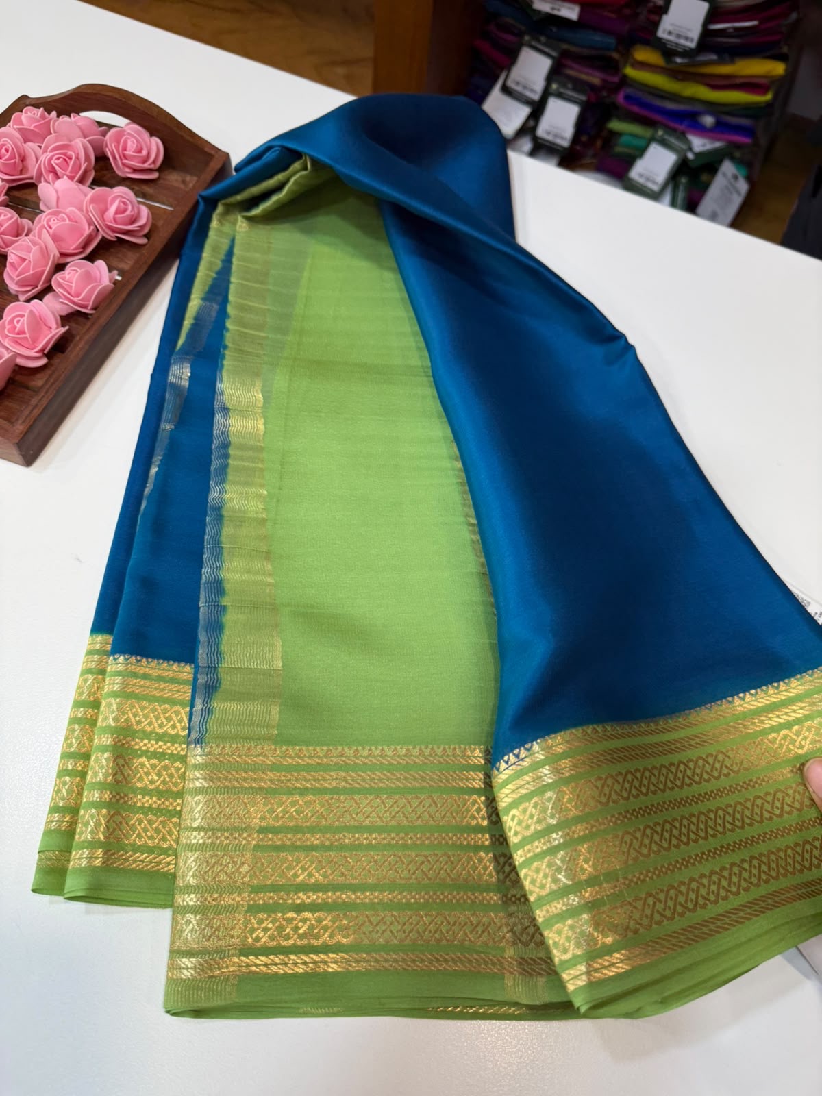 Mysore silk sarees light weight pattern