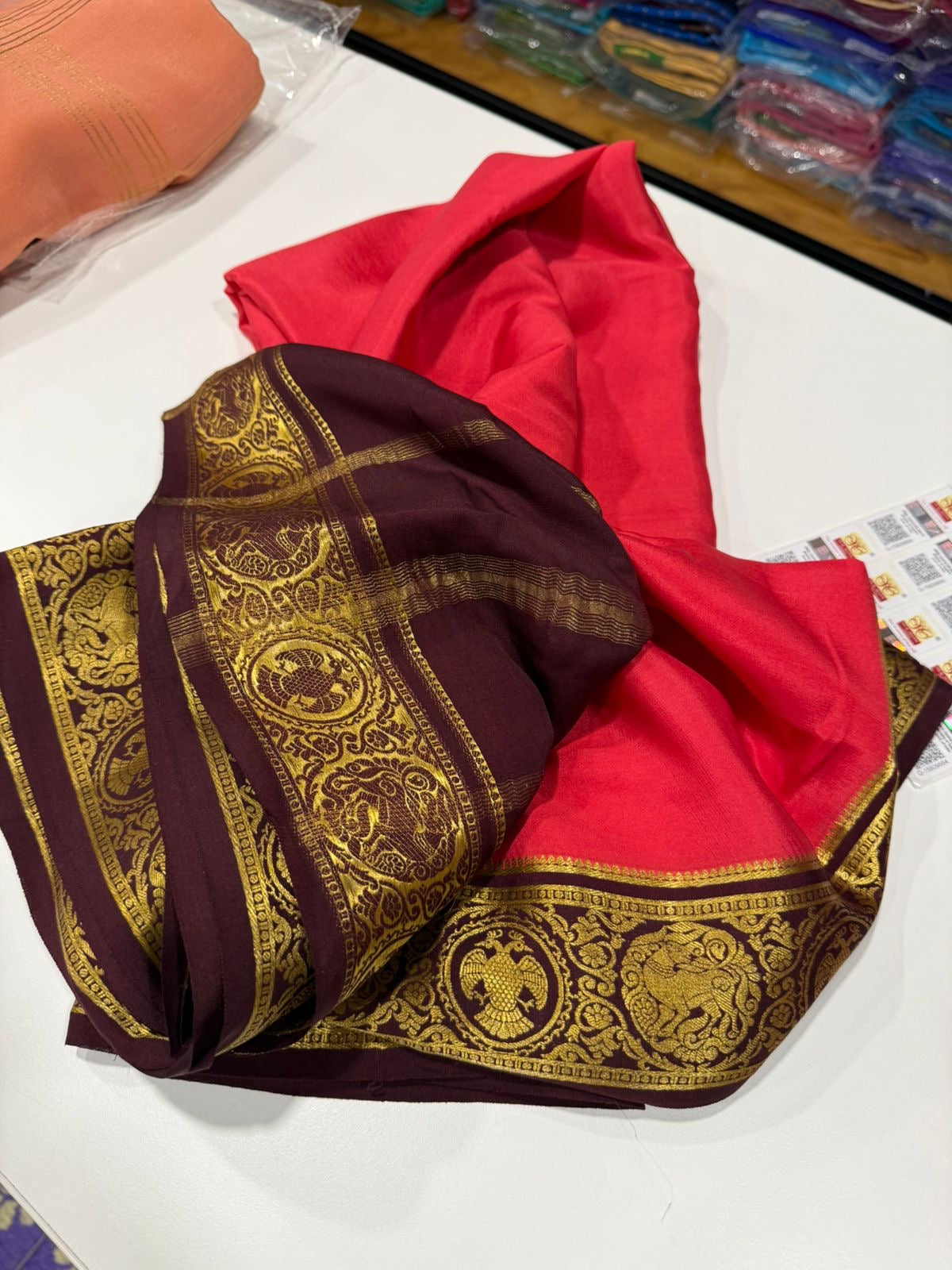 Mysore silk sarees contrast pattern