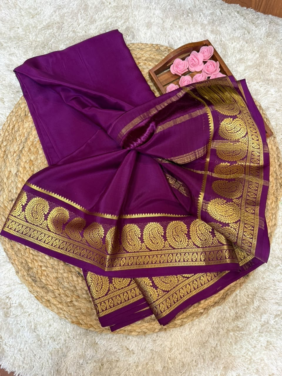 Mysore silk sarees self pattern
