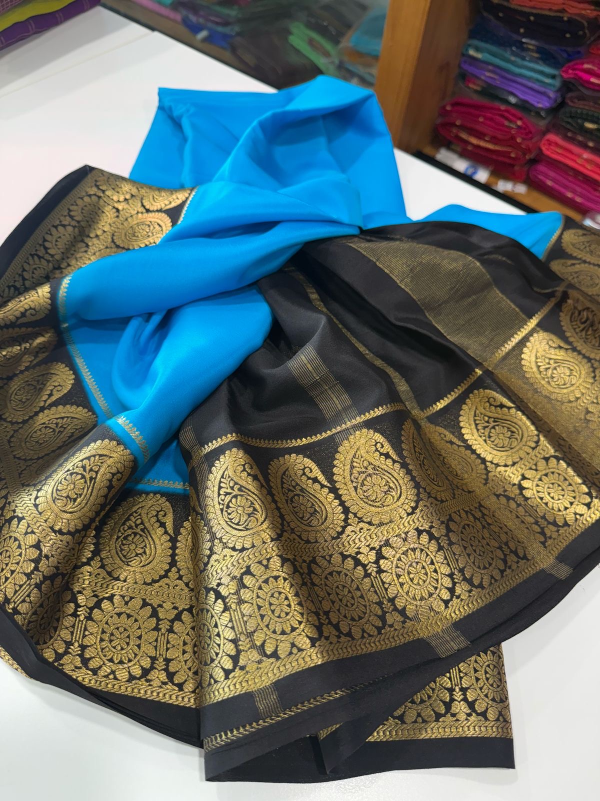 Traditional pattern mysore silk sarees with elegant color combinations