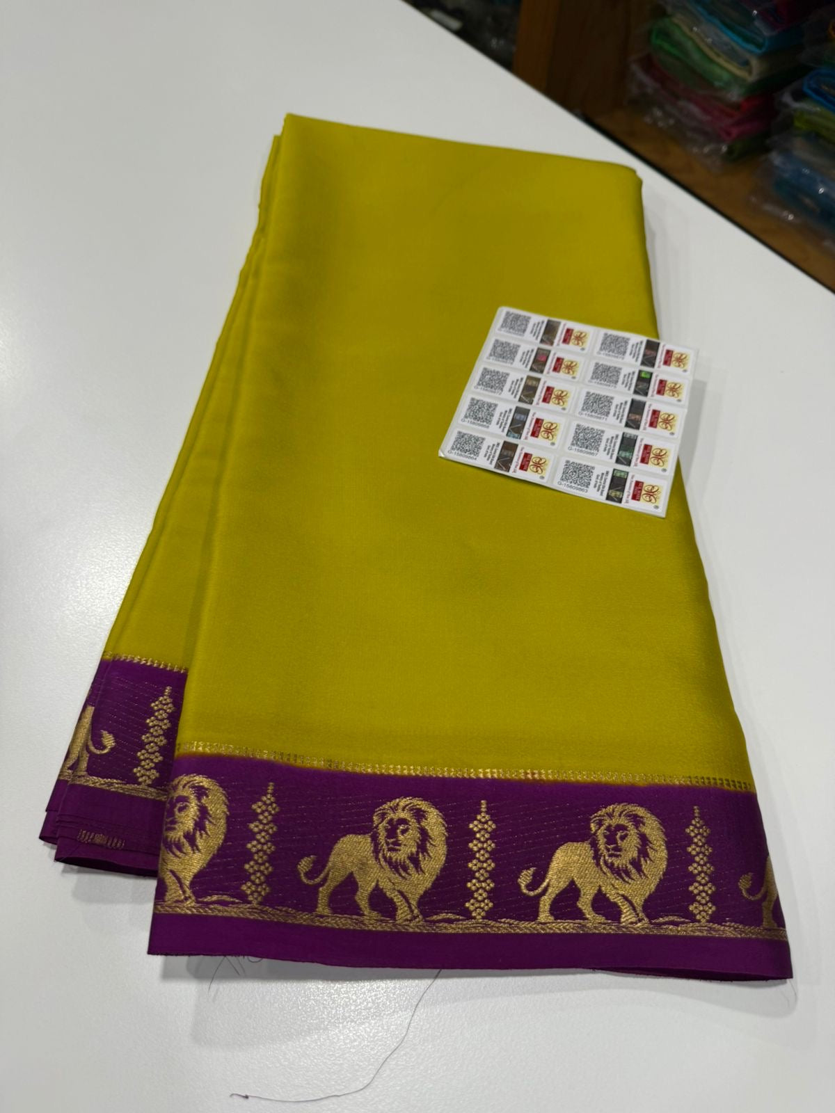 Mysore silk sarees contrast pattern