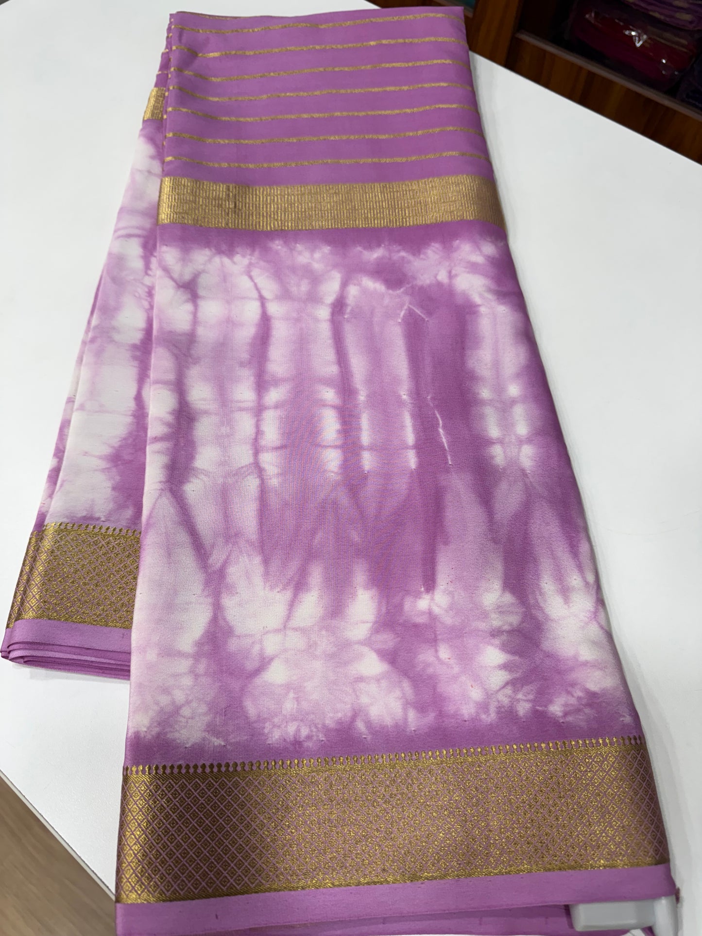2D Shibori Pattern Mysore Silk Sarees