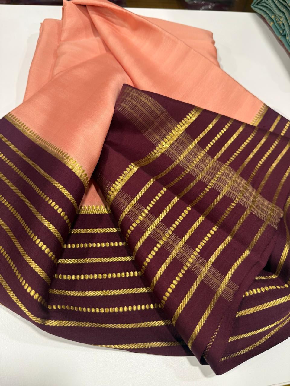 Mysore silk sarees contrast pattern