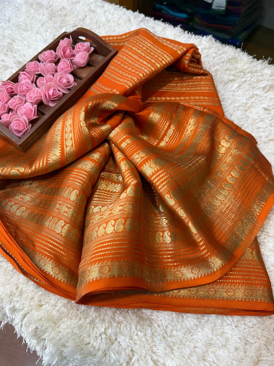 Mysore silk sarees self pattern
