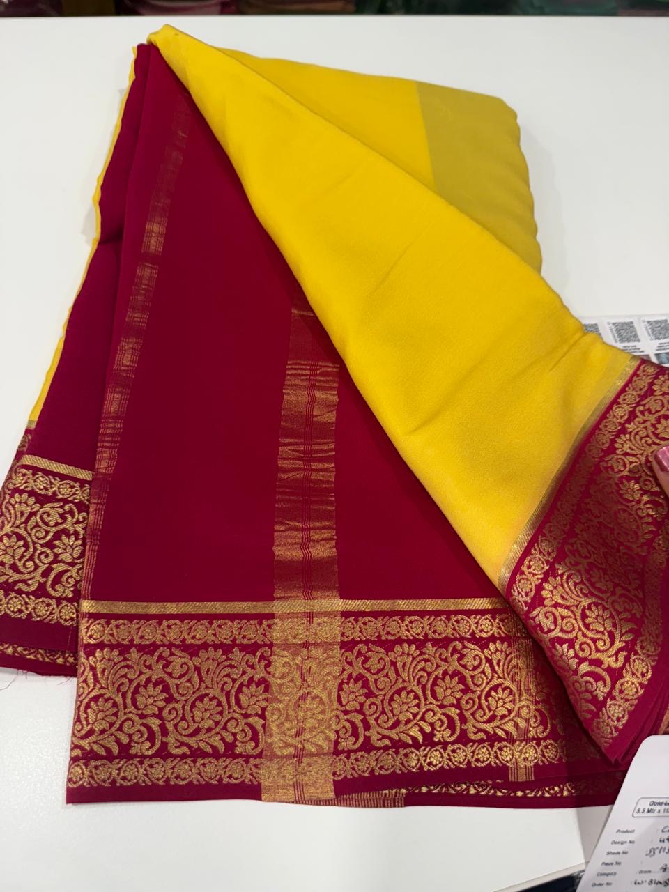 ❤️Traditional border in gold lace Zari Mysore silk sarees ❤️