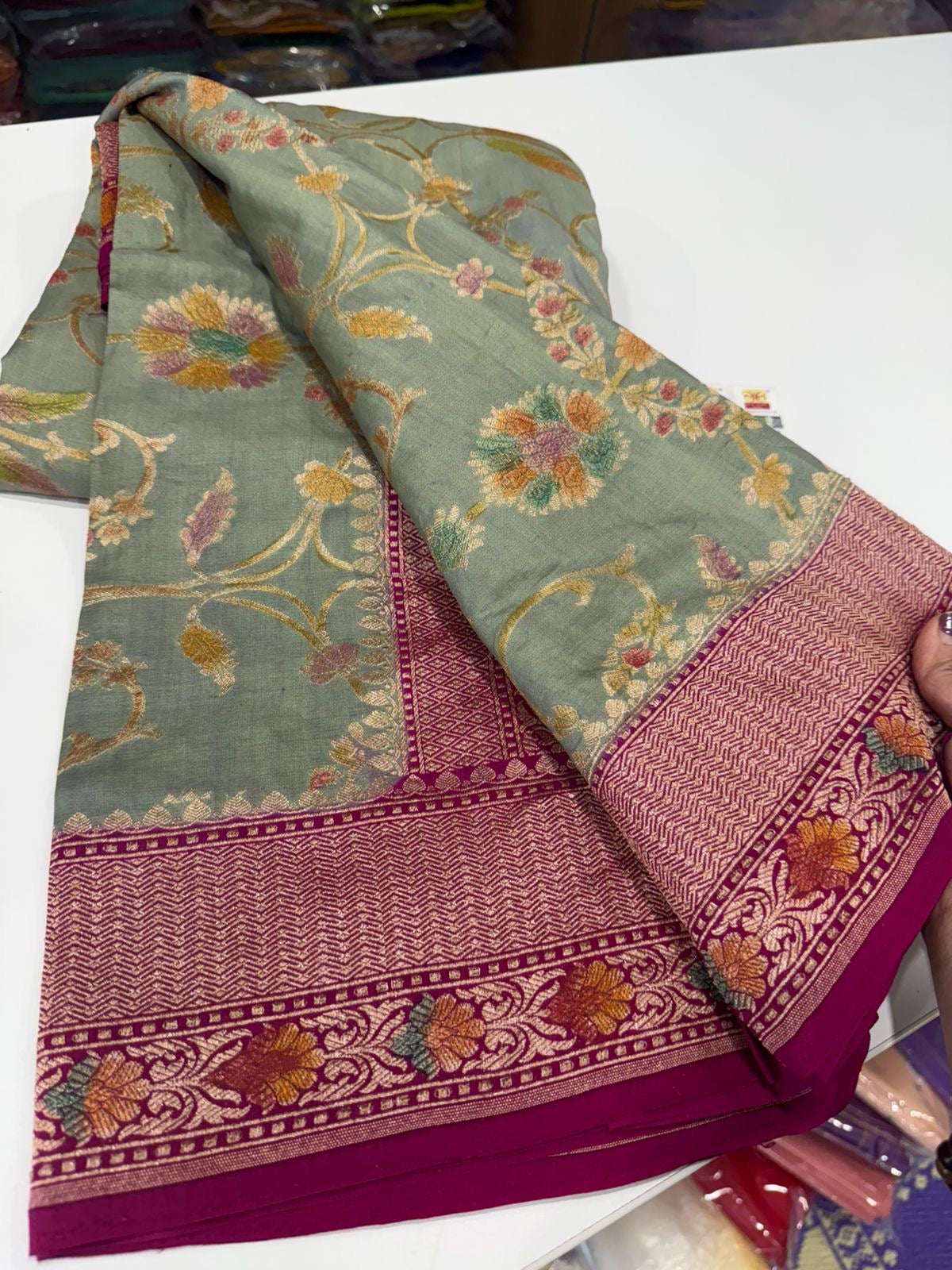 Pure Banarasi moonga silk sarees