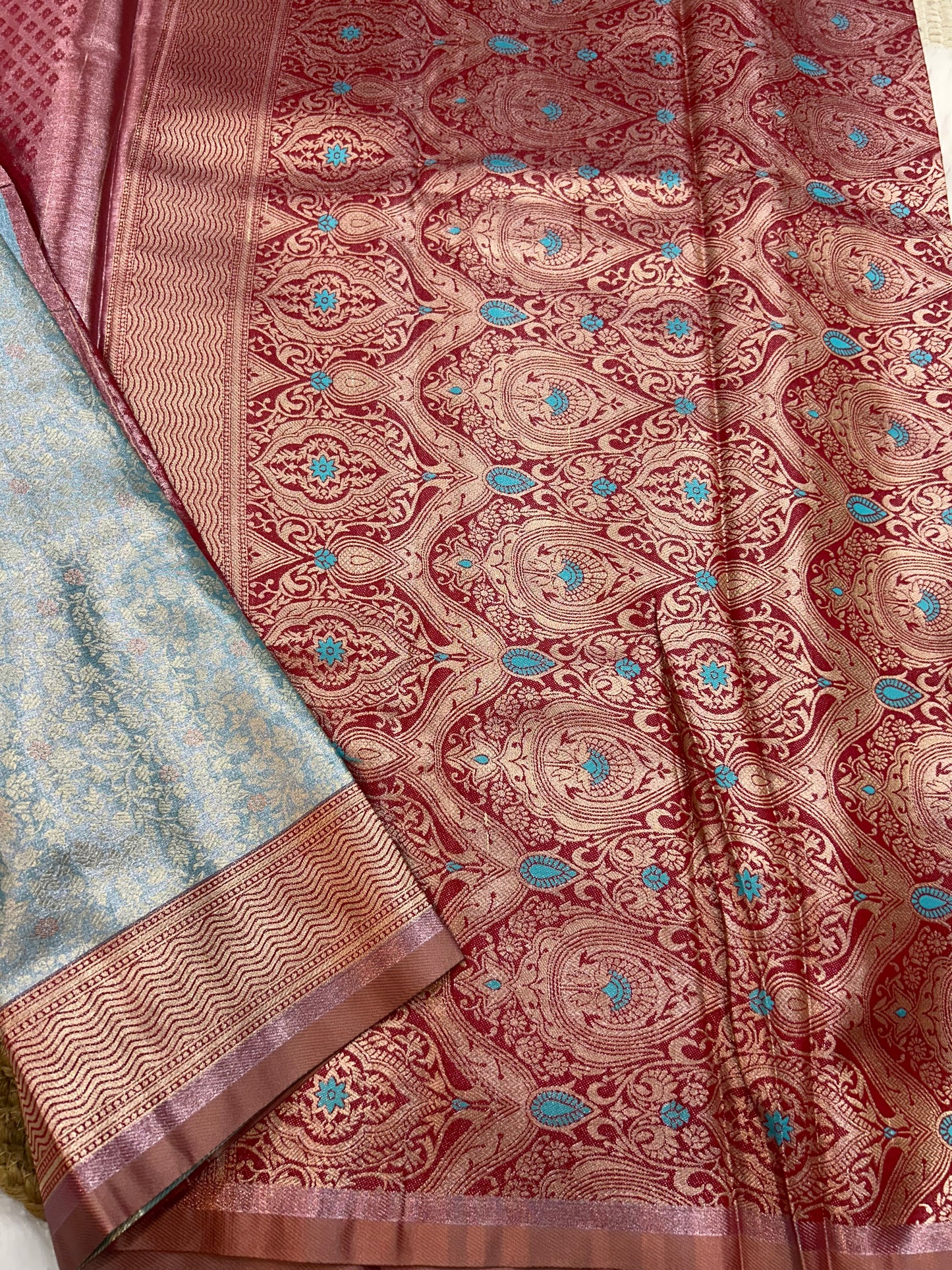 Semi silk floral Jacquard Saree