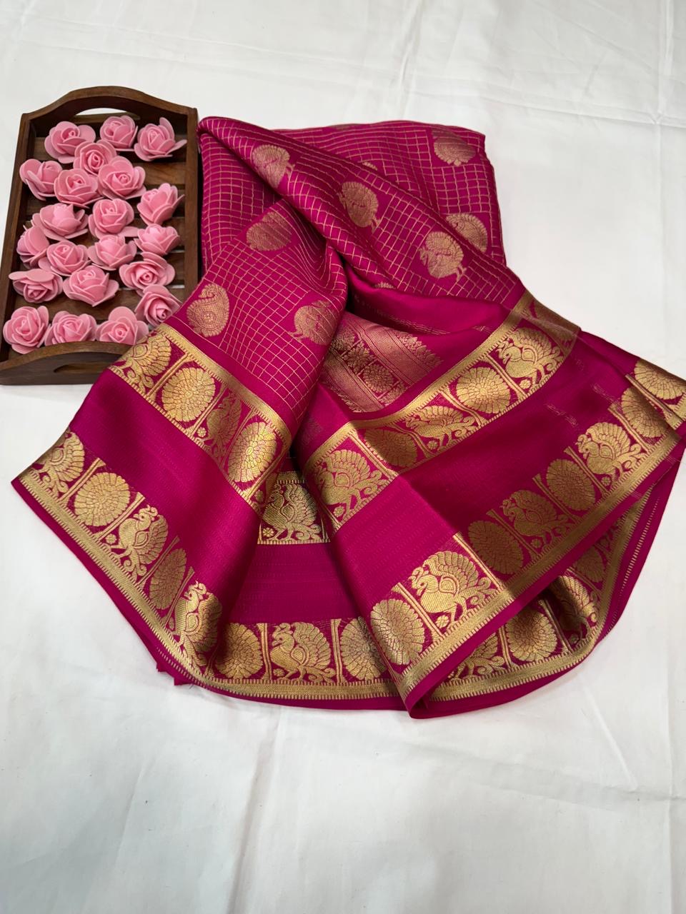 Mysore silk sarees self pattern