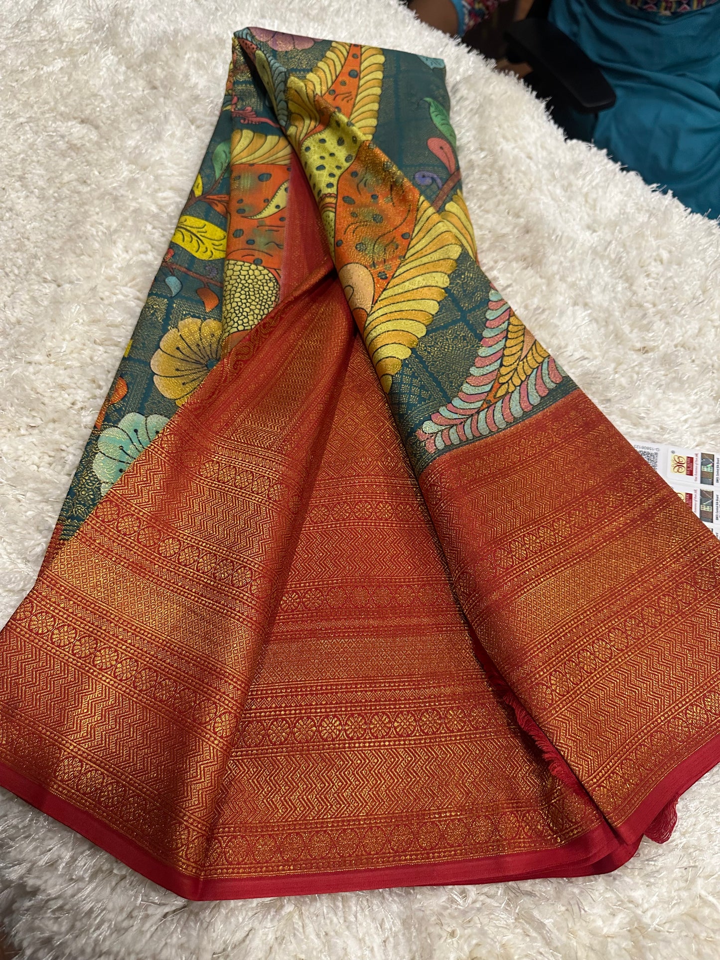 Pure digital print Kanjivaram silk sarees