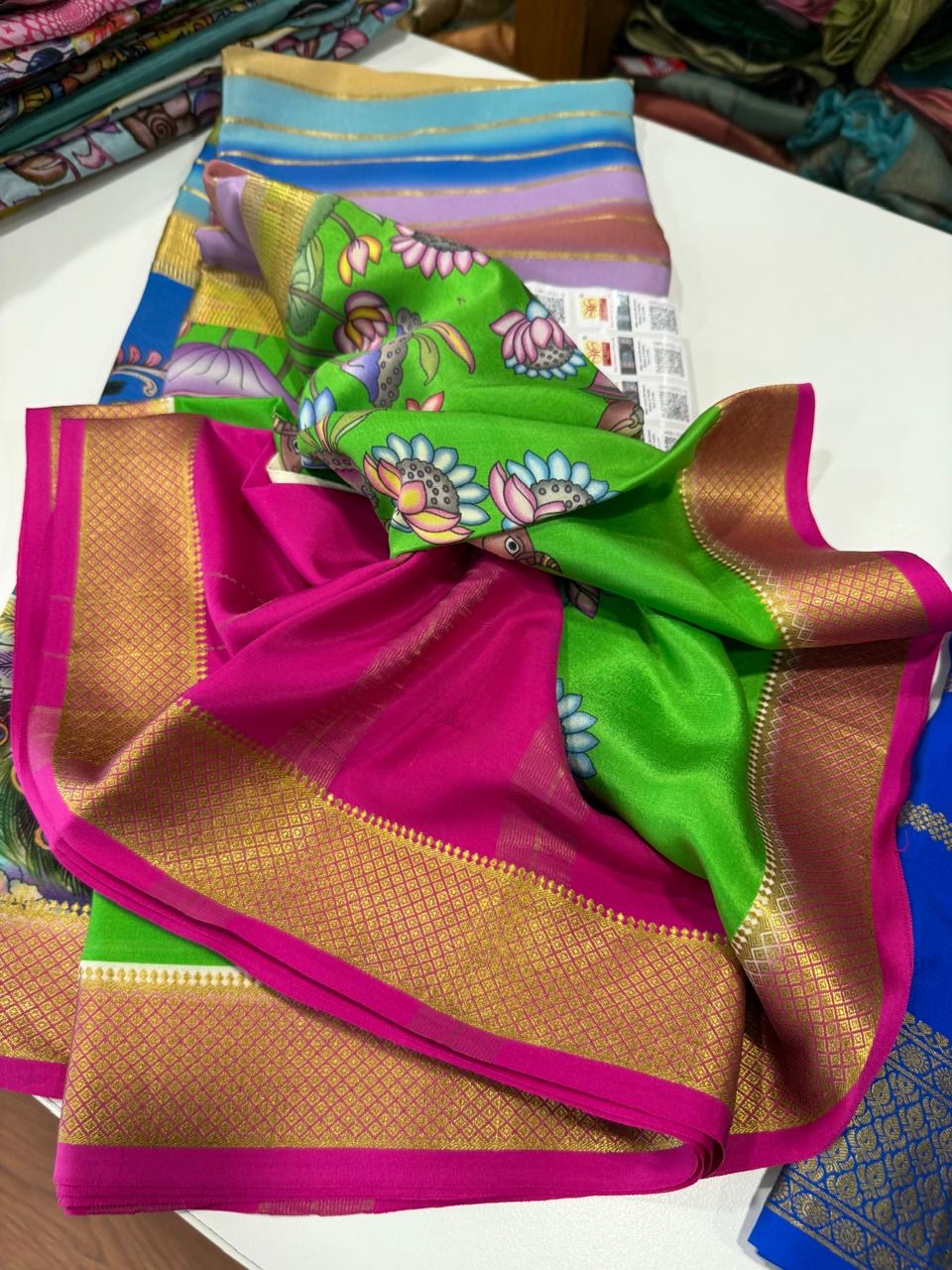 😍Digital print mysore silk sarees 😍