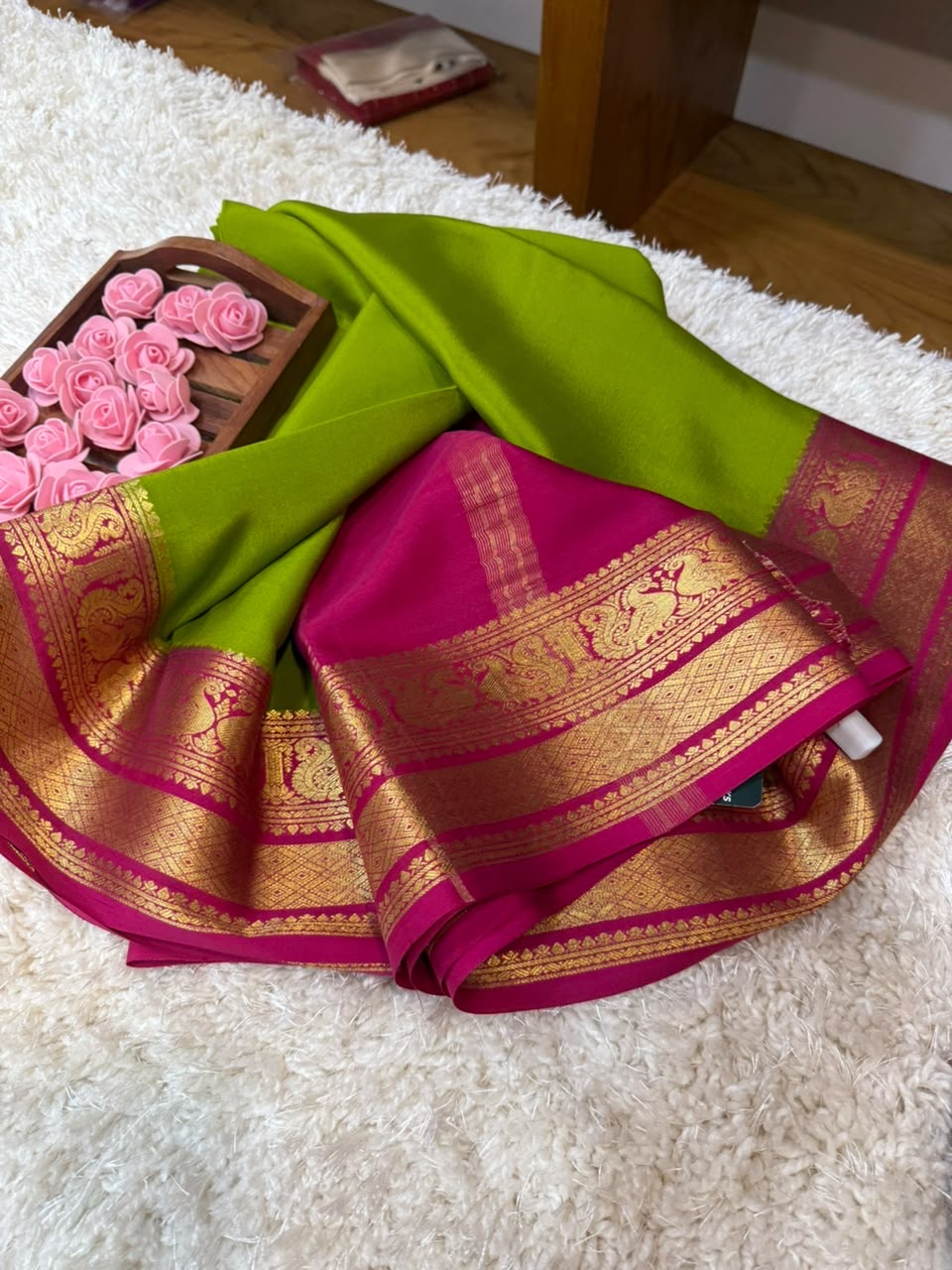 Mysore silk sarees contrast pattern
