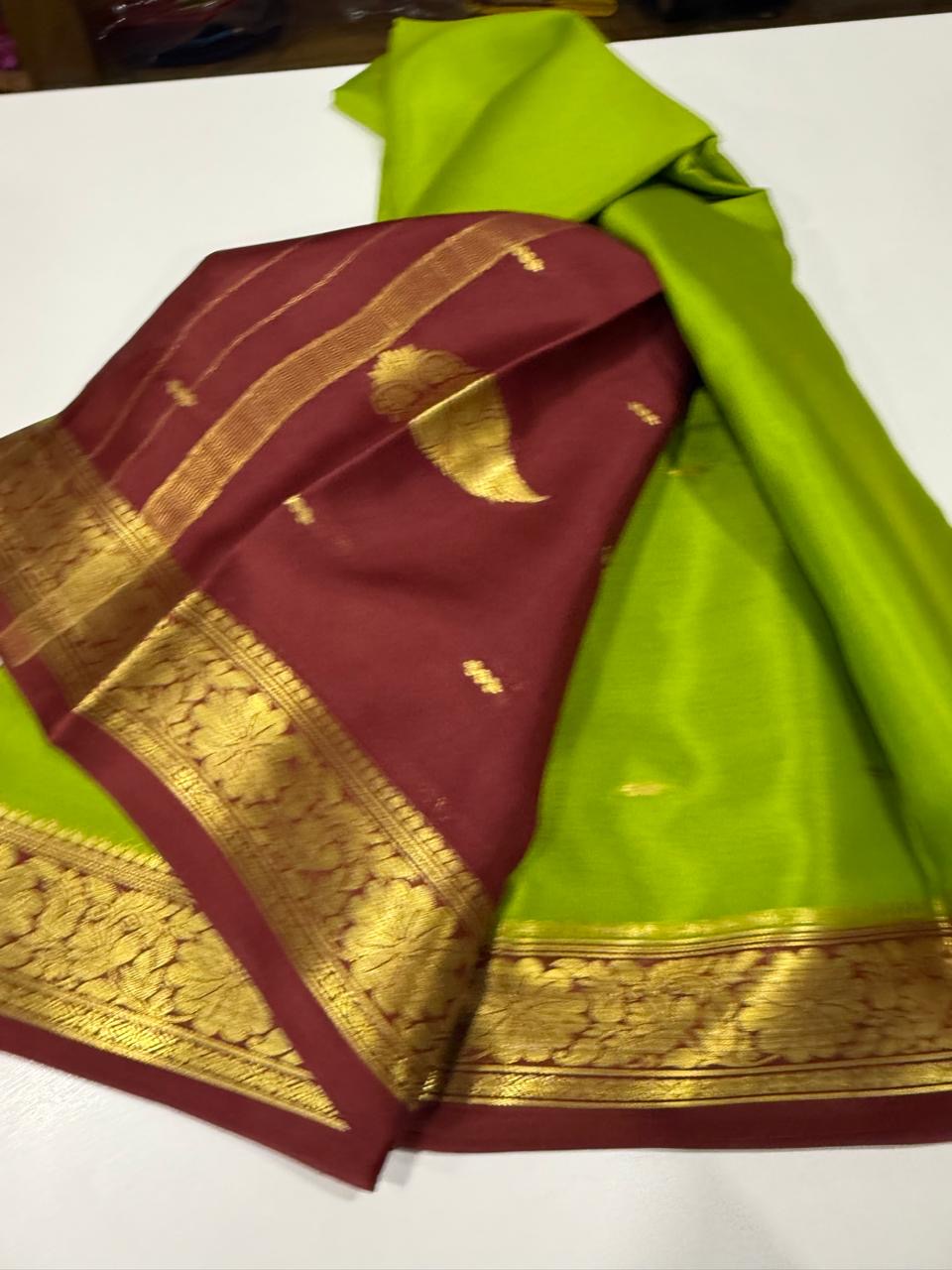 Mysore silk saree light weight pattern