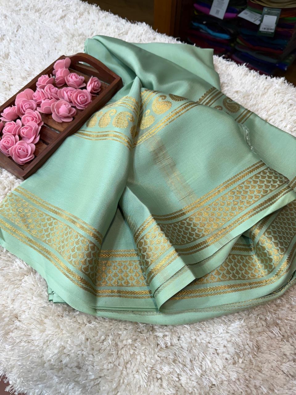Mysore silk sarees self pattern