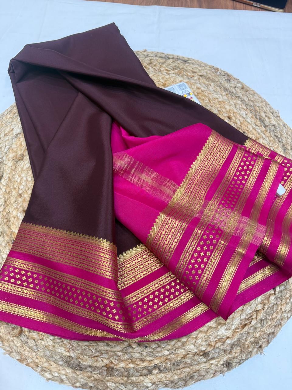 Mysore silk sarees contrast pattern