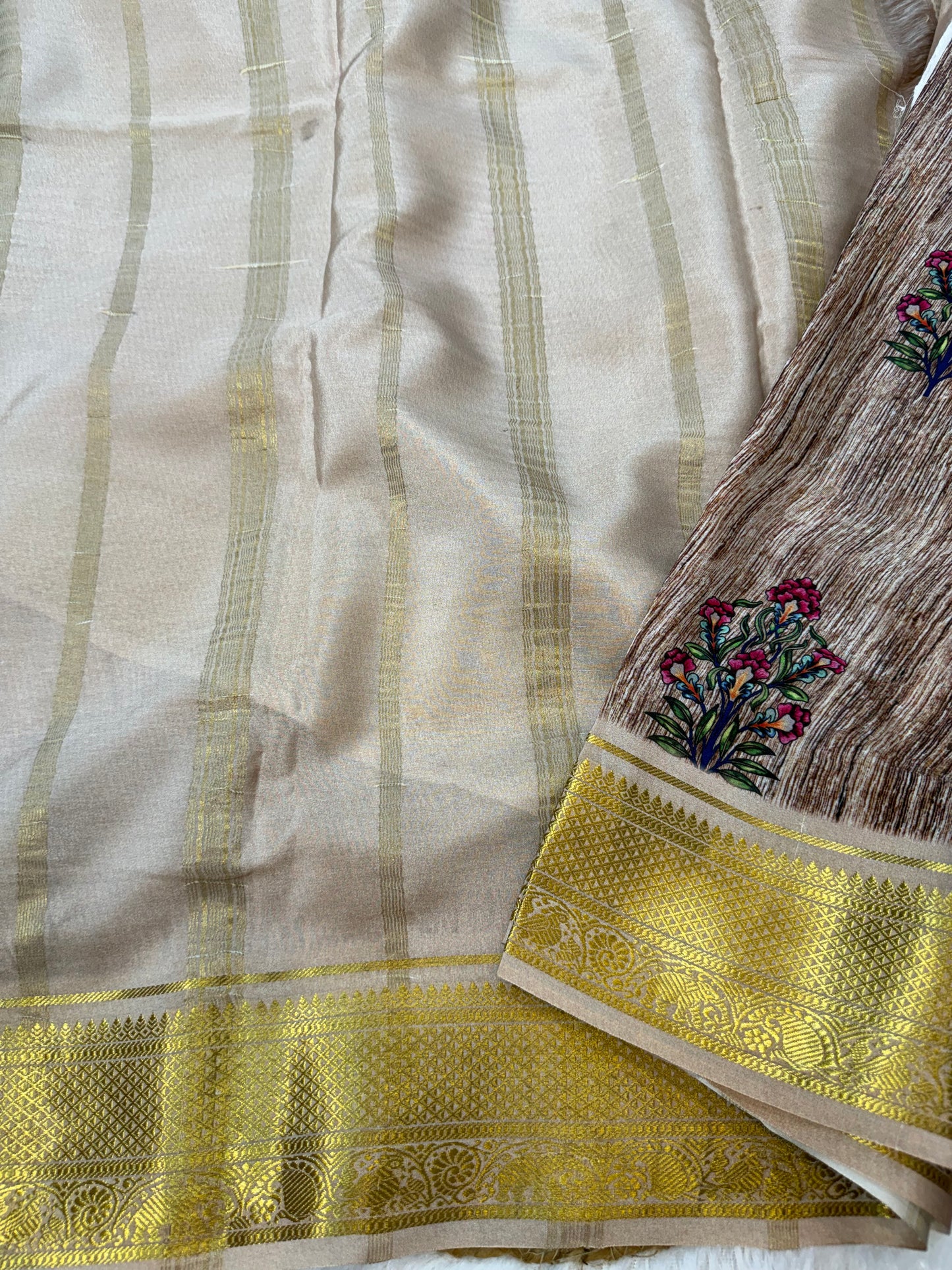 Printed Mysore silk saree