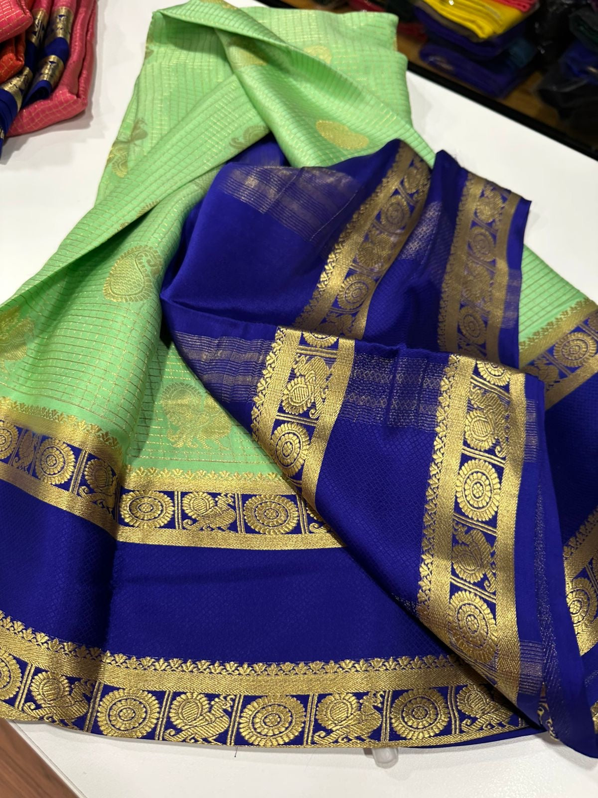 All over saree more zari consumption with beautiful color combination