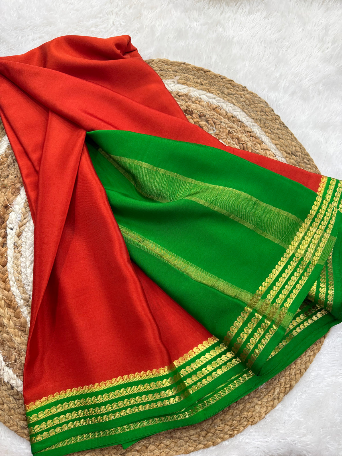 Mysore silk contrast border