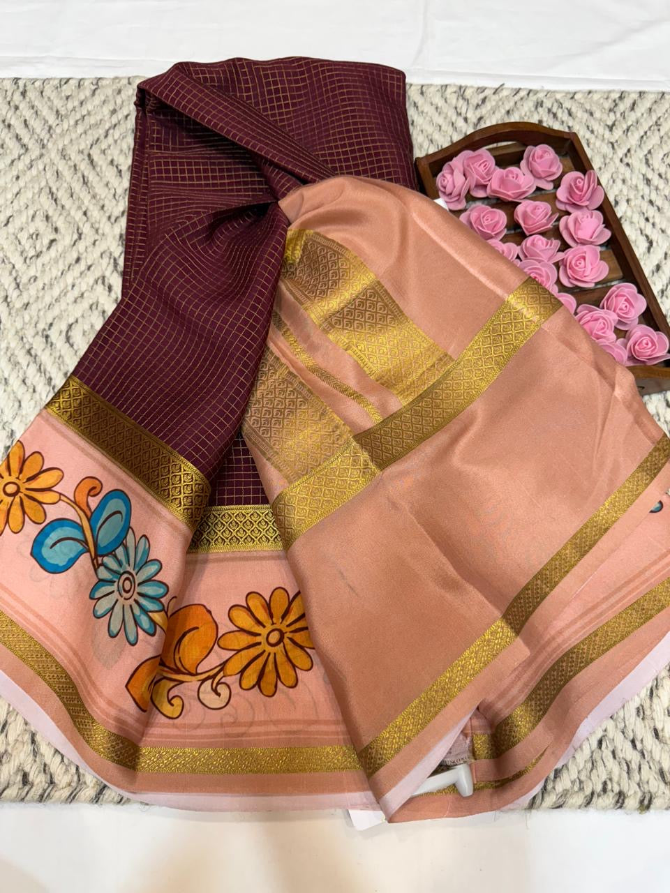 Mysore silk sarees printed pattern