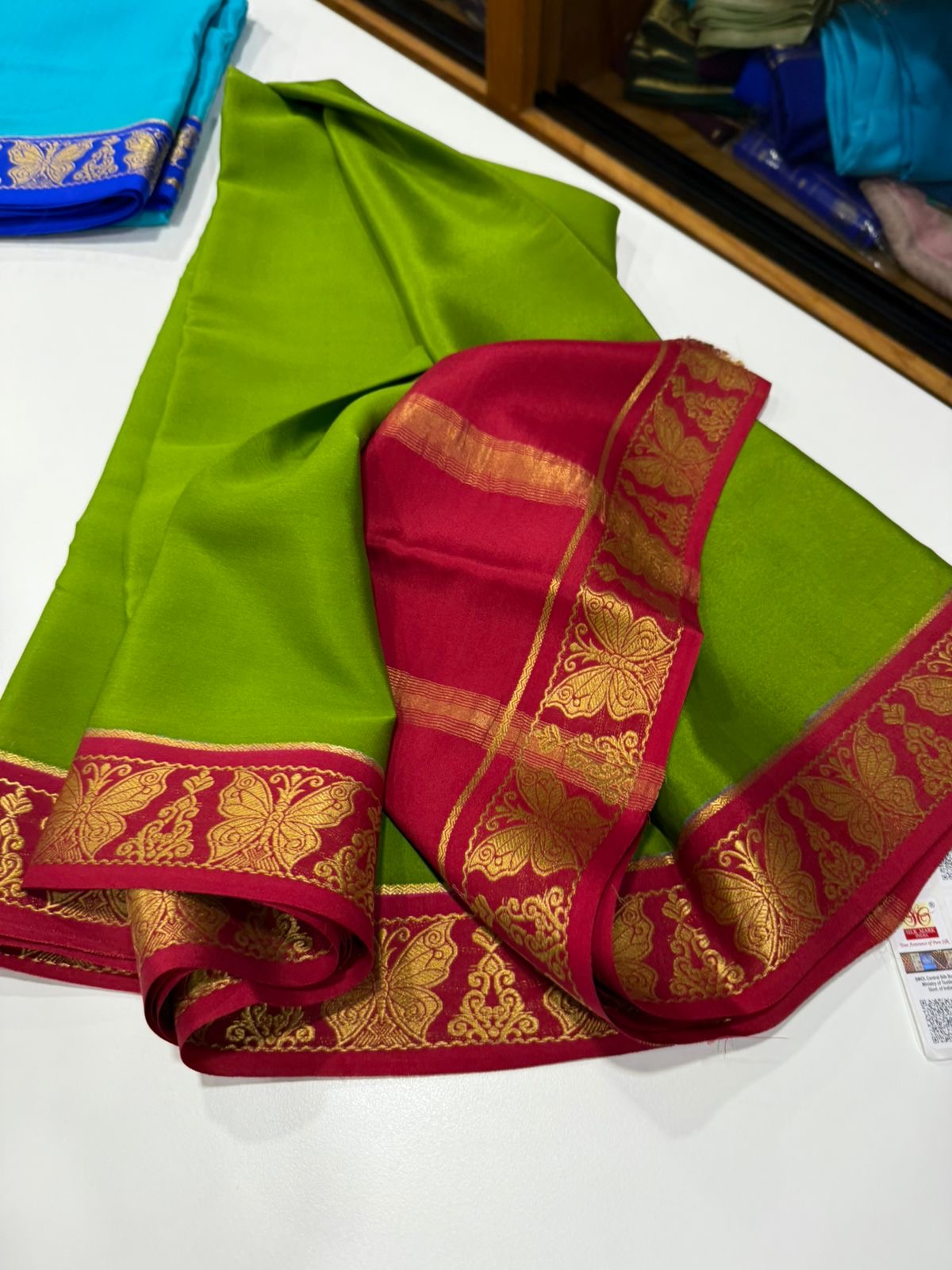 Contrast border Mysore Silks Saress