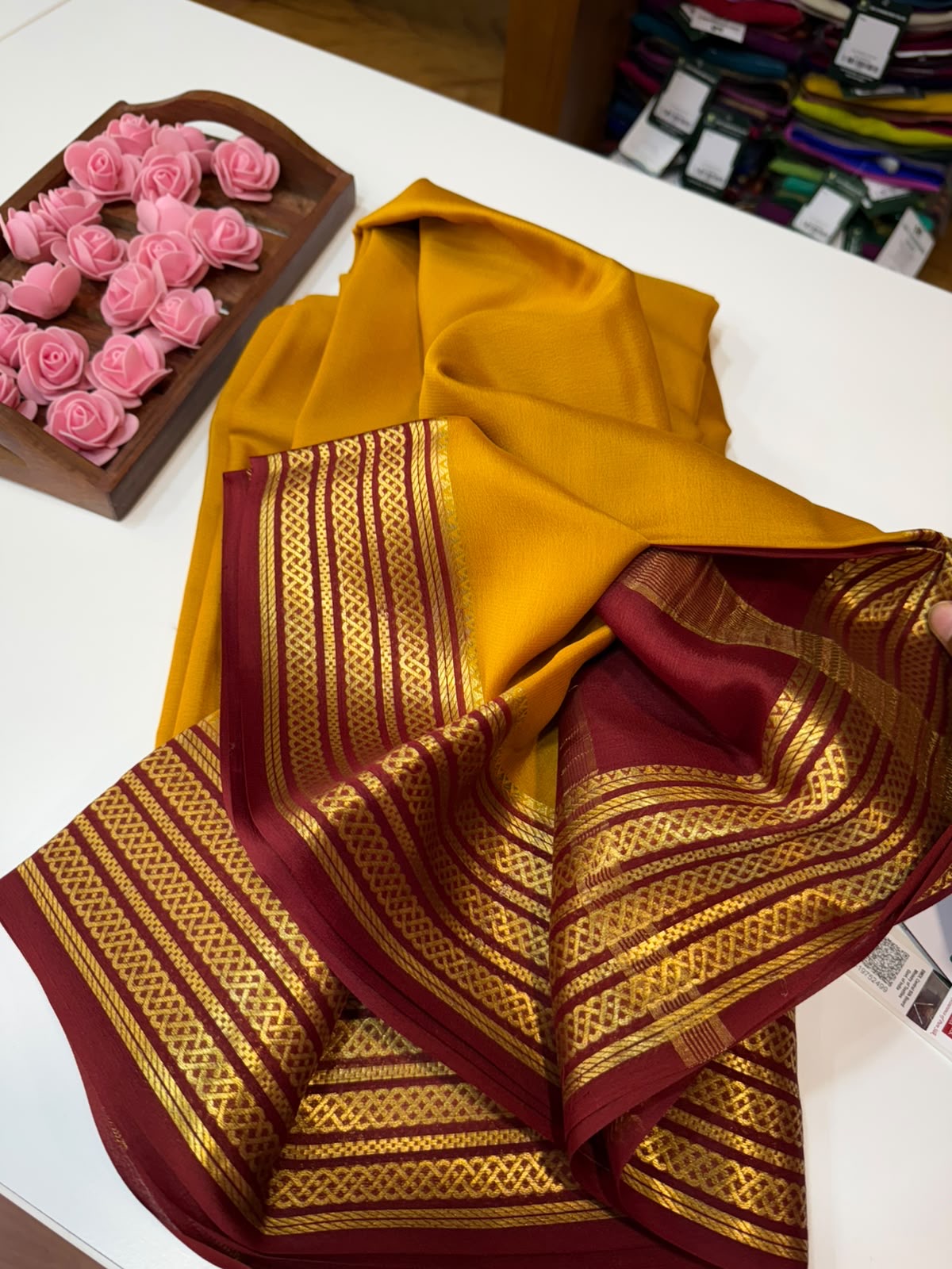 Mysore silk sarees light weight pattern