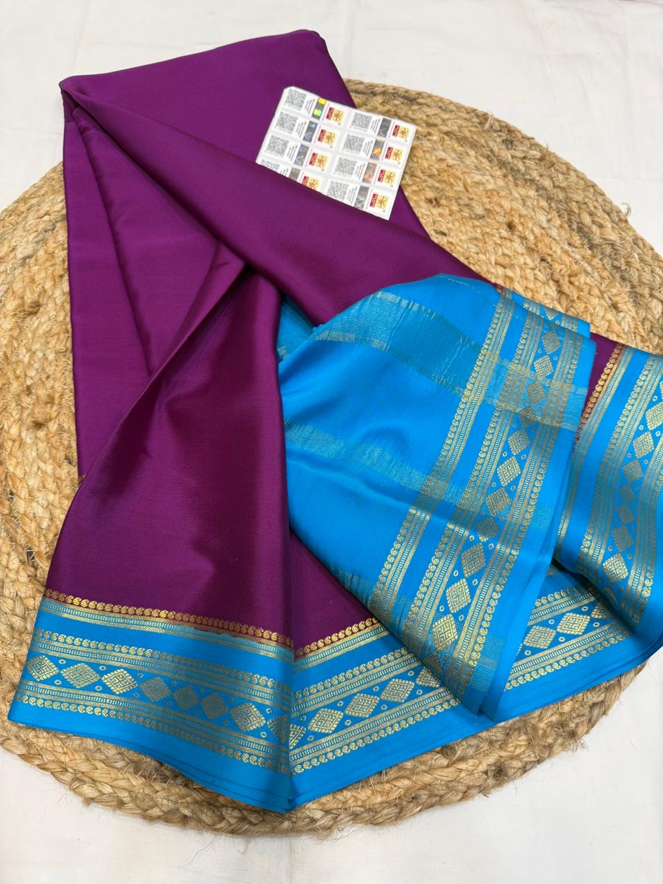 Mysore silk sarees contrast pattern