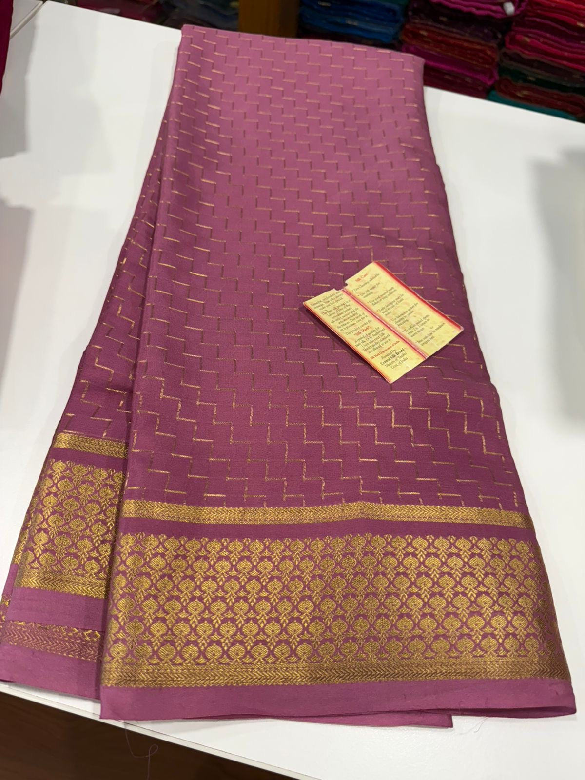 All over Zari consumption pattern with rich Pallu